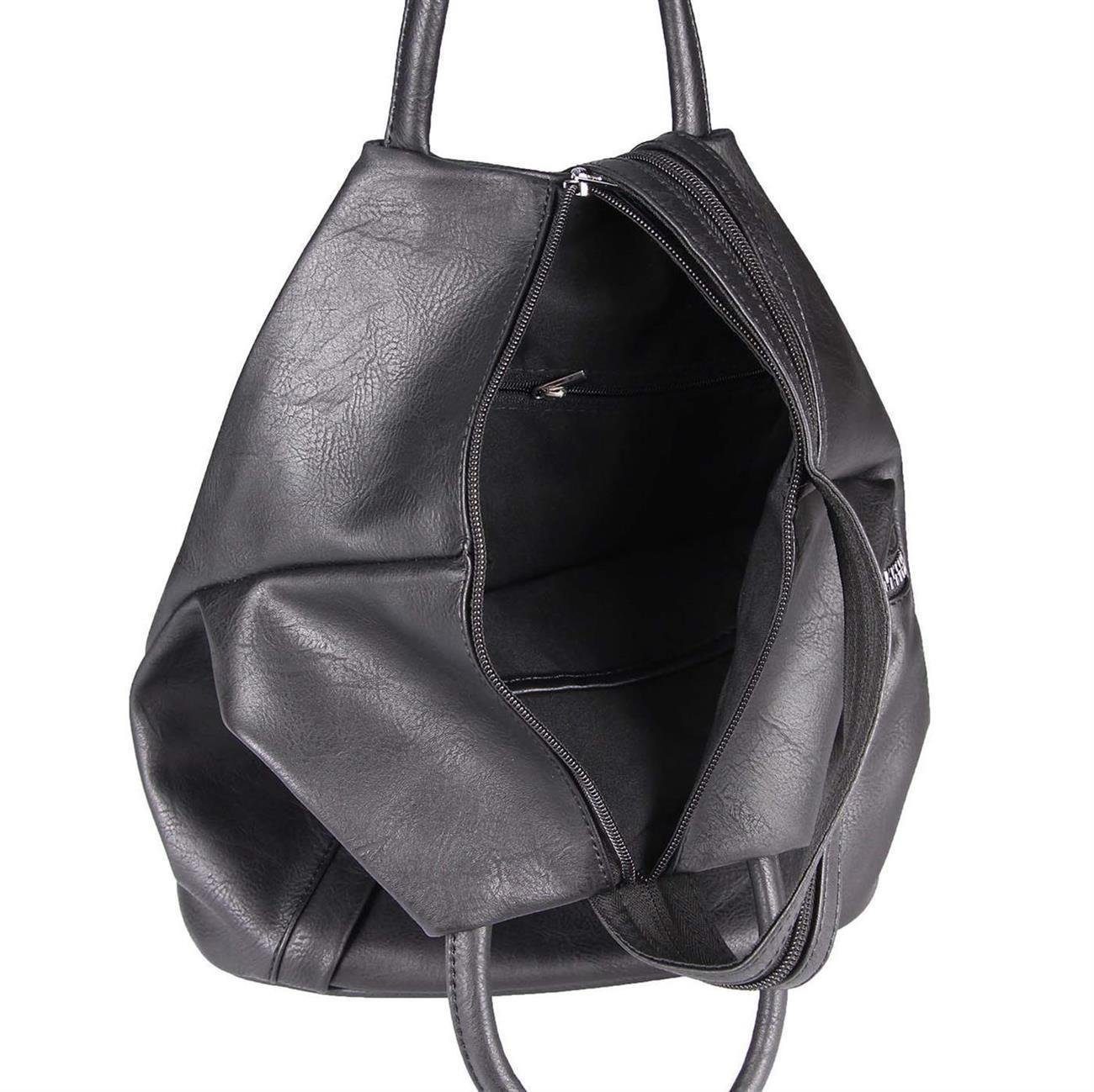 ITALYSHOP24 Rucksack Damen City- TagesRucksack Daypack Backpack Tasche Schultertasche Sport, Handtasche tragbar, Leder Optik viele Farben/Variationen, Schule Reise