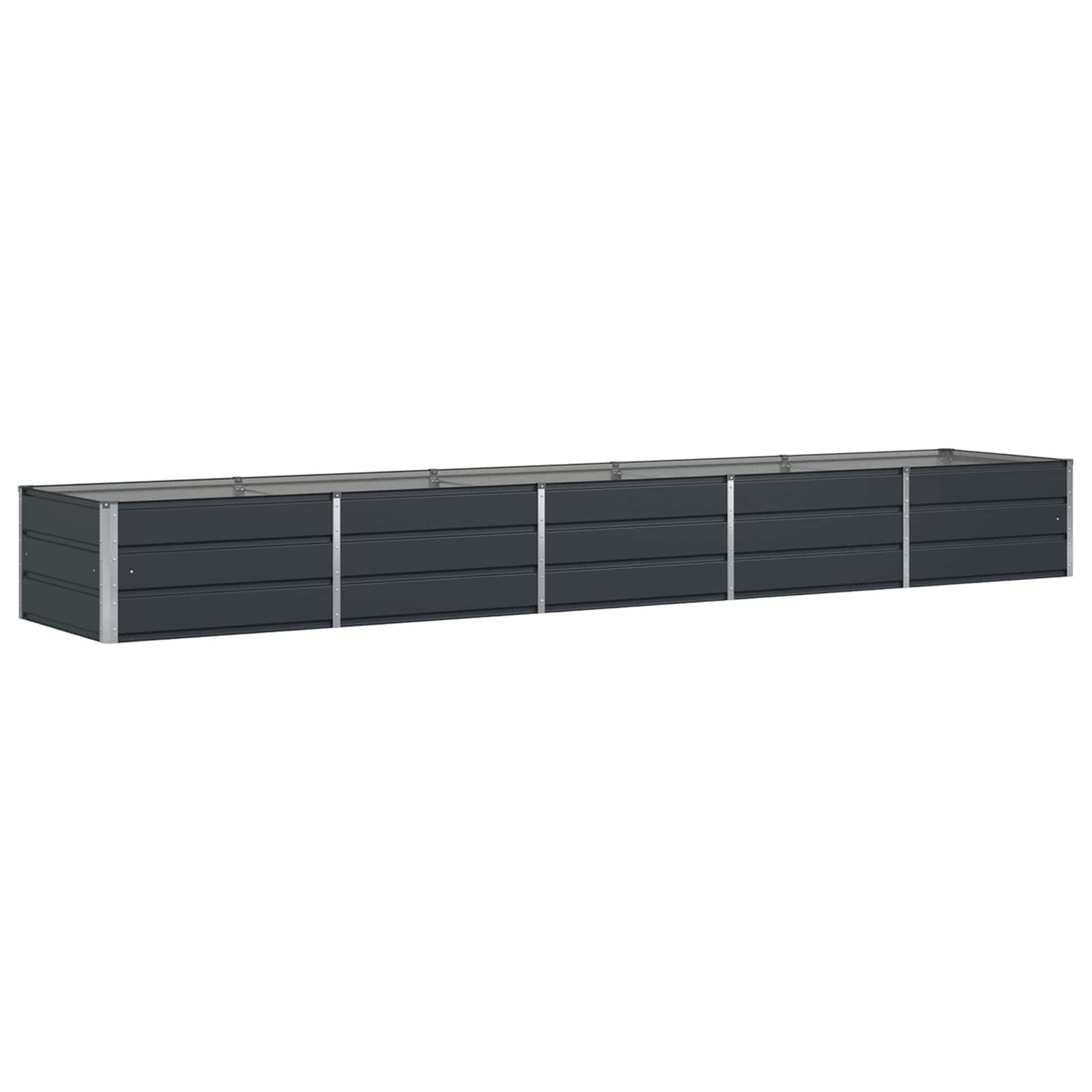 vidaXL Blumentopf Pflanzkübel Anthrazit 400 x 80 x 45 cm Stahl (1 St)