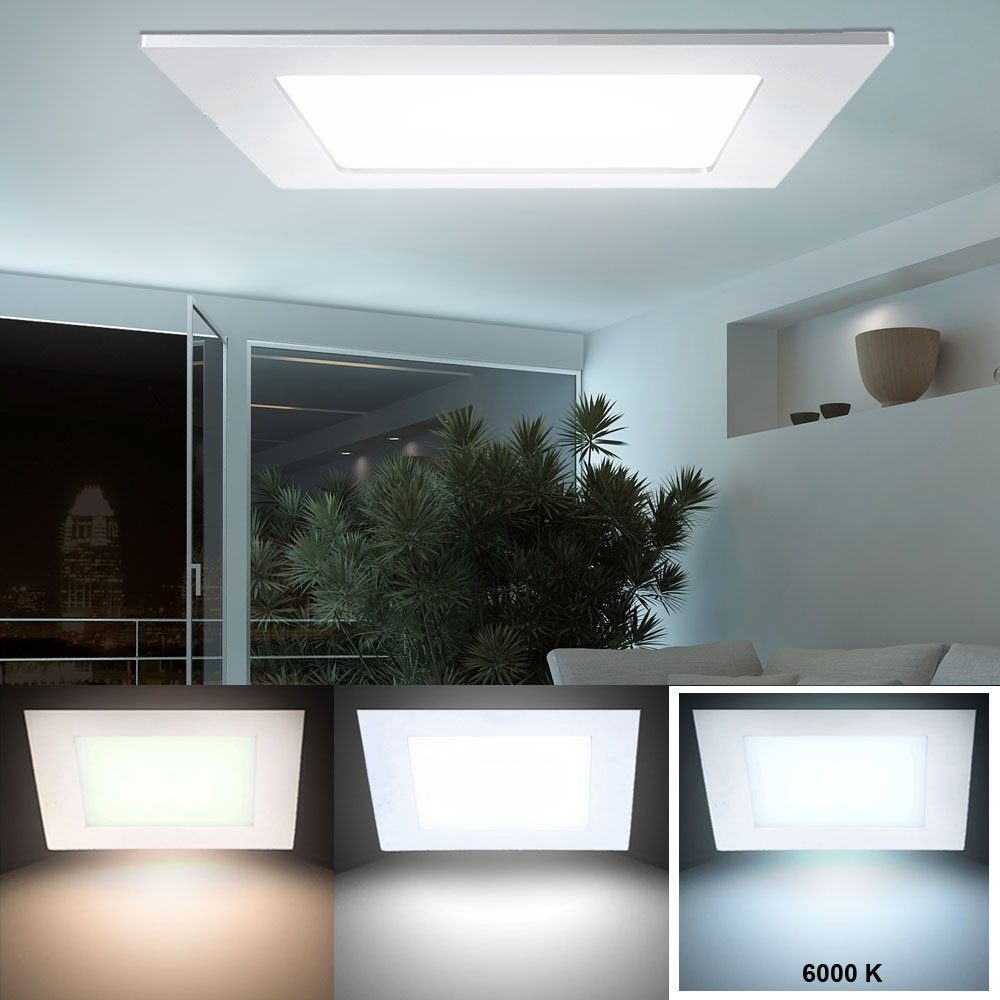 Leuchte LED Decken Alu Panel, V-TAC Wohnraum fest LED-Leuchtmittel Kaltweiß, 22 LED Strahler verbaut, Panel Watt Lampe