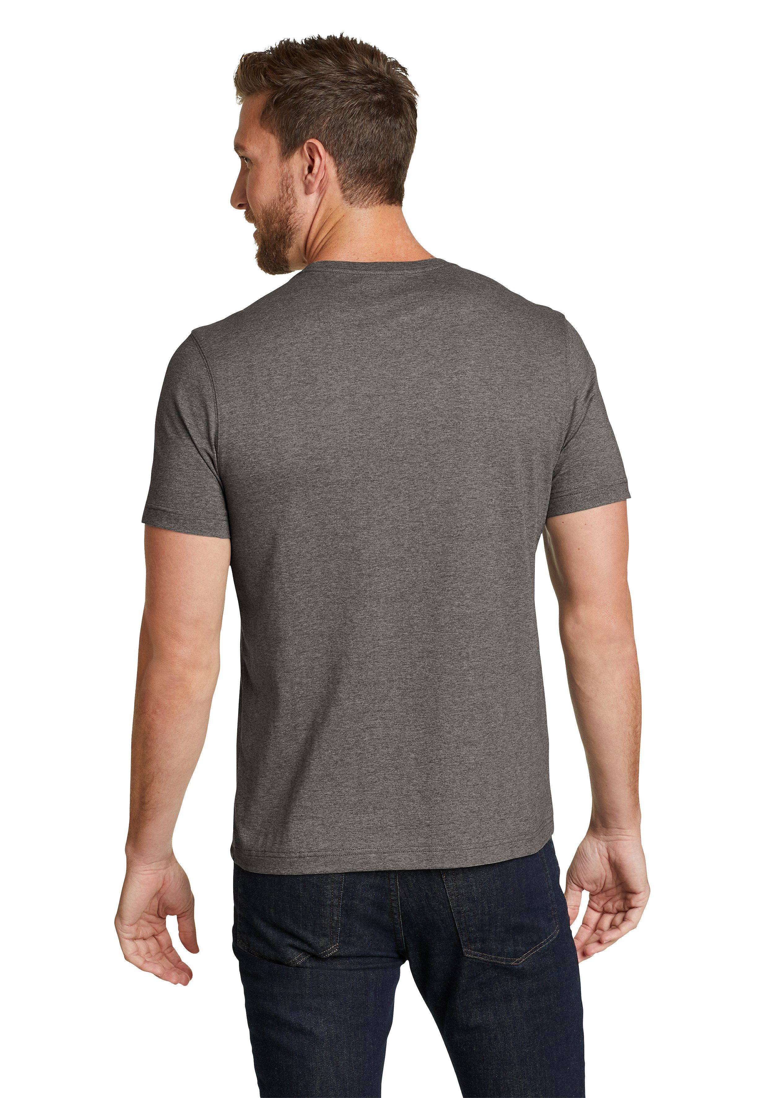 T-Shirt Legend Baumwolle Bauer Eddie Shirt Dunkle - - Slim 100% fit Wash meliert Kohle