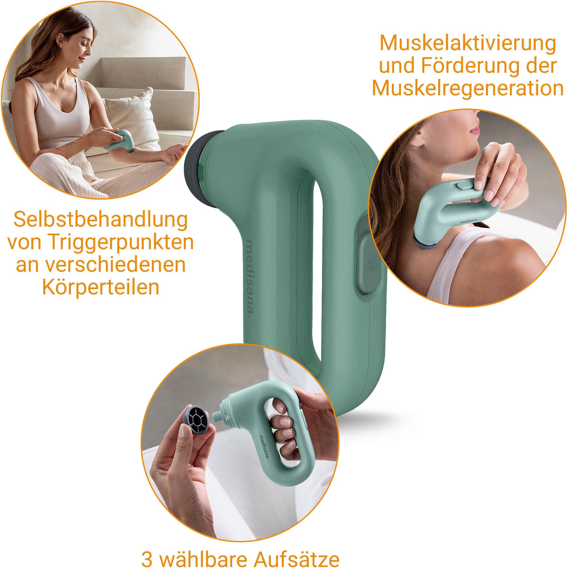 medisana Beruhigungs- und Entspannungsgerät HM 330, Set 4-tlg., Set 4-tlg., Mini-Handmassagegerät mit entspannender Vibrationsmassage