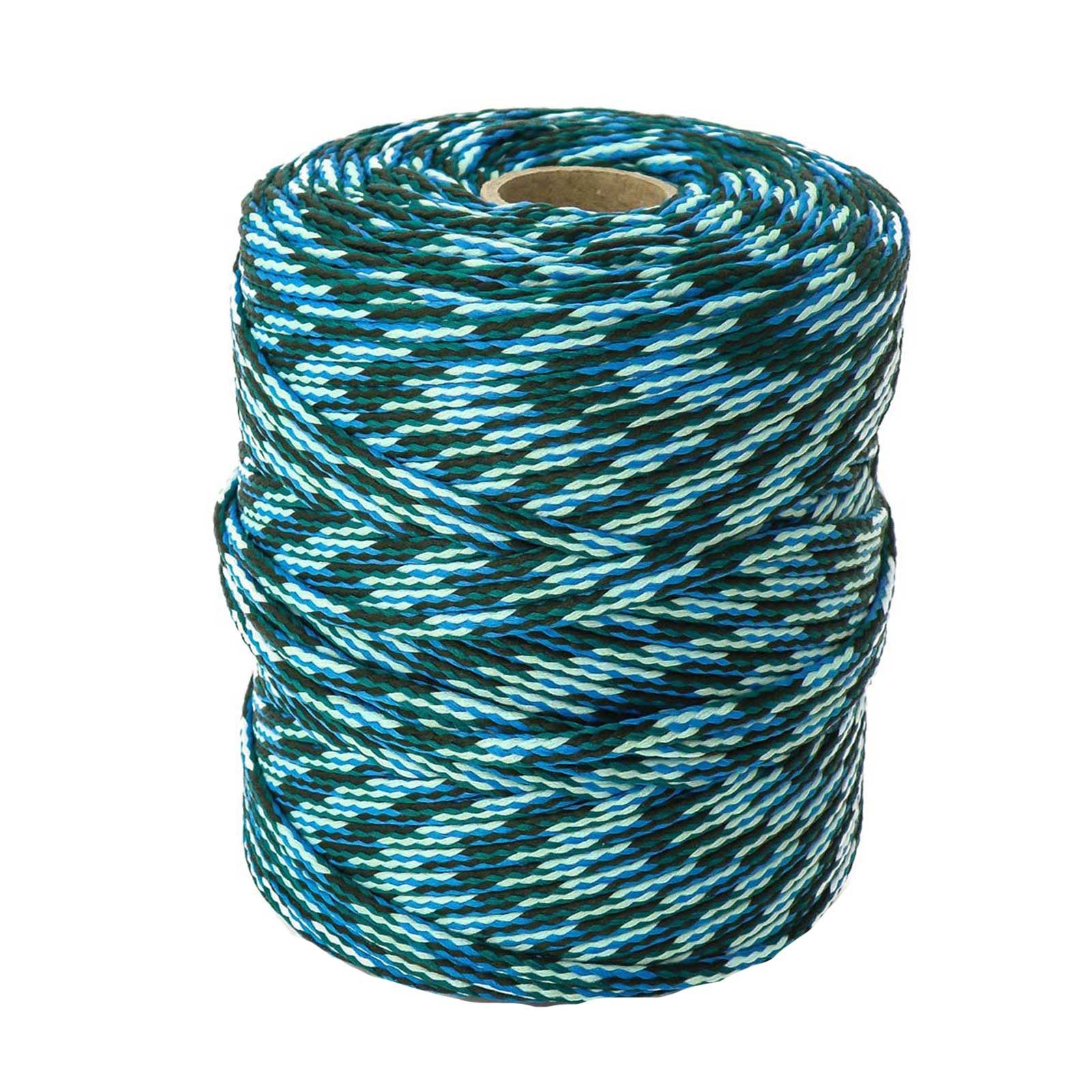 maDDma Seil 100m Polyester-Schnur Kordel 4mm, mehrfarbig, verschiedene Farben, grün/blau