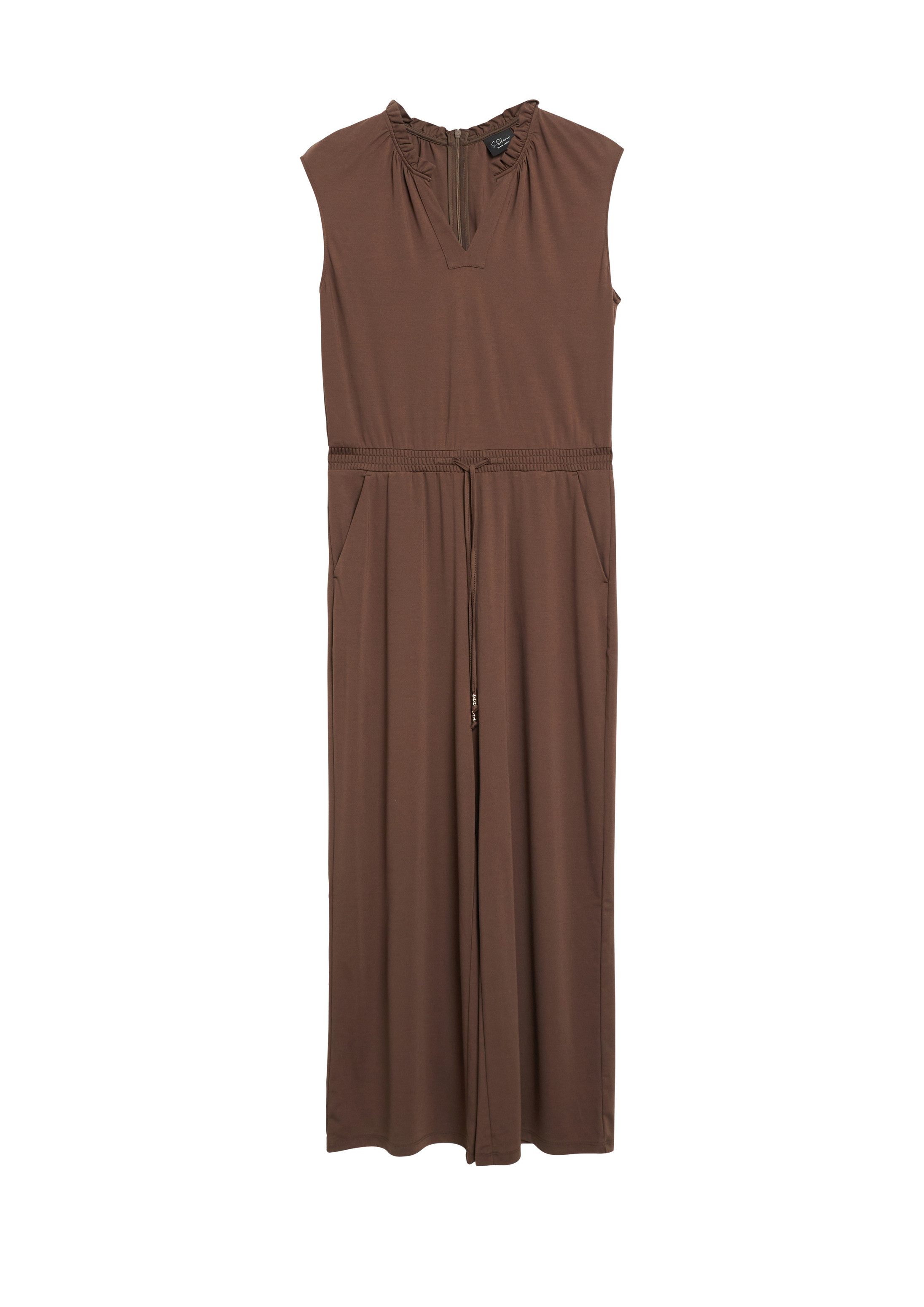 s.Oliver Jumpsuit Overall Ärmelloser Overall mit Rüschenkragen