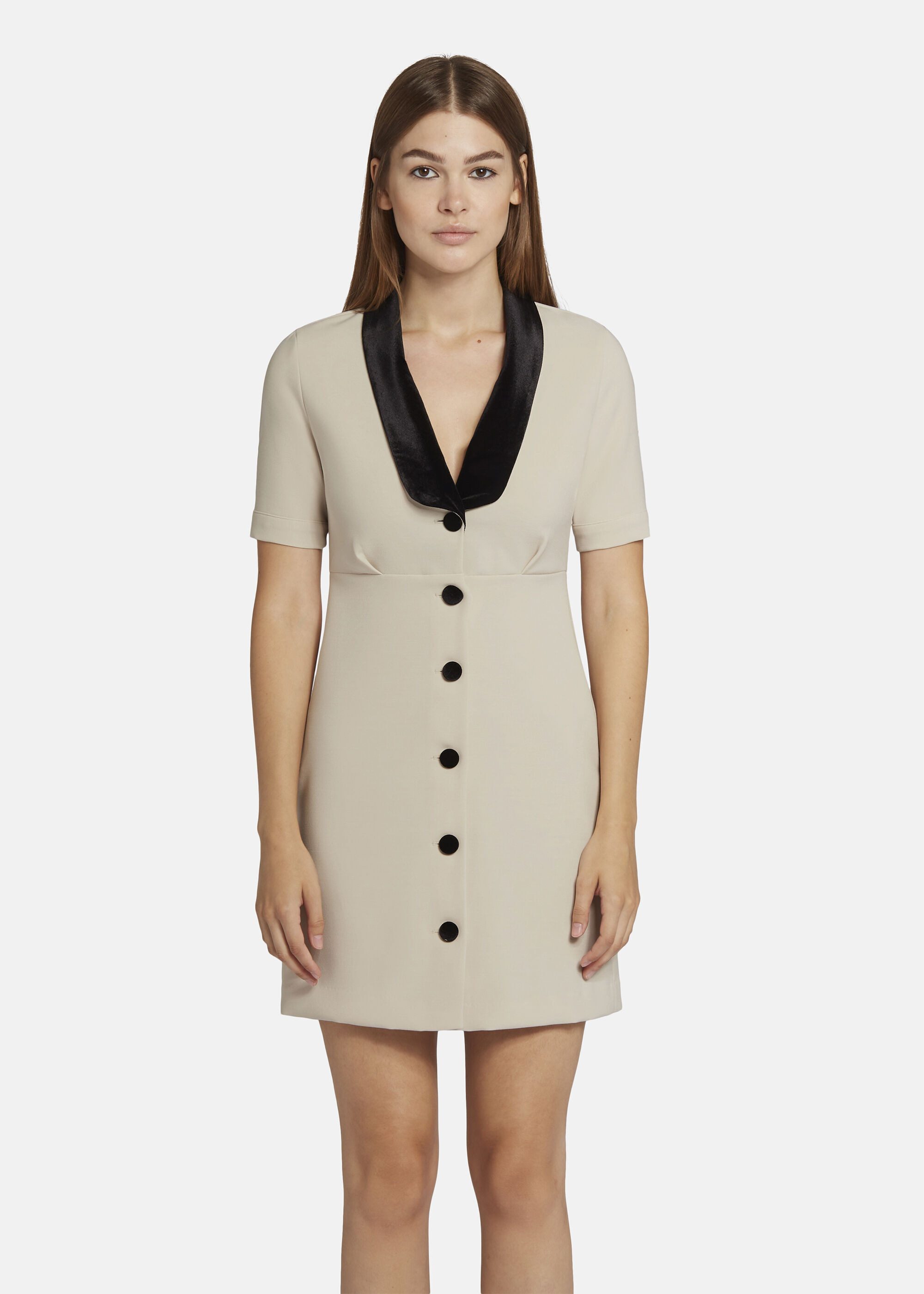 Nicowa A-Linien-Kleid AWINALA (1-tlg) mit Reverskragen mit Samtbezug