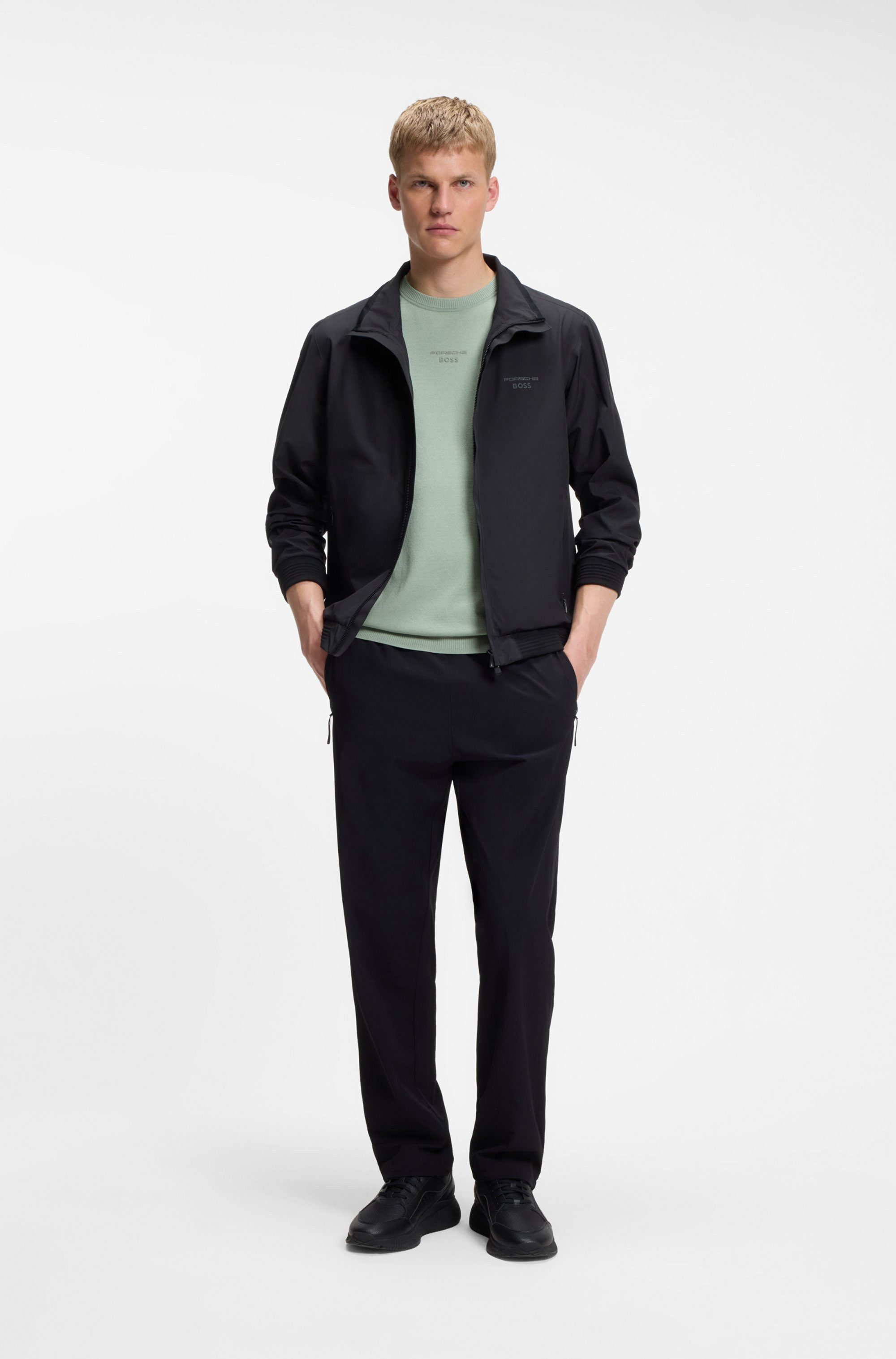 BOSS GREEN Kurzarmpullover Porsche Spirit 70 Capsule Collection Premium Herrenmode Limited