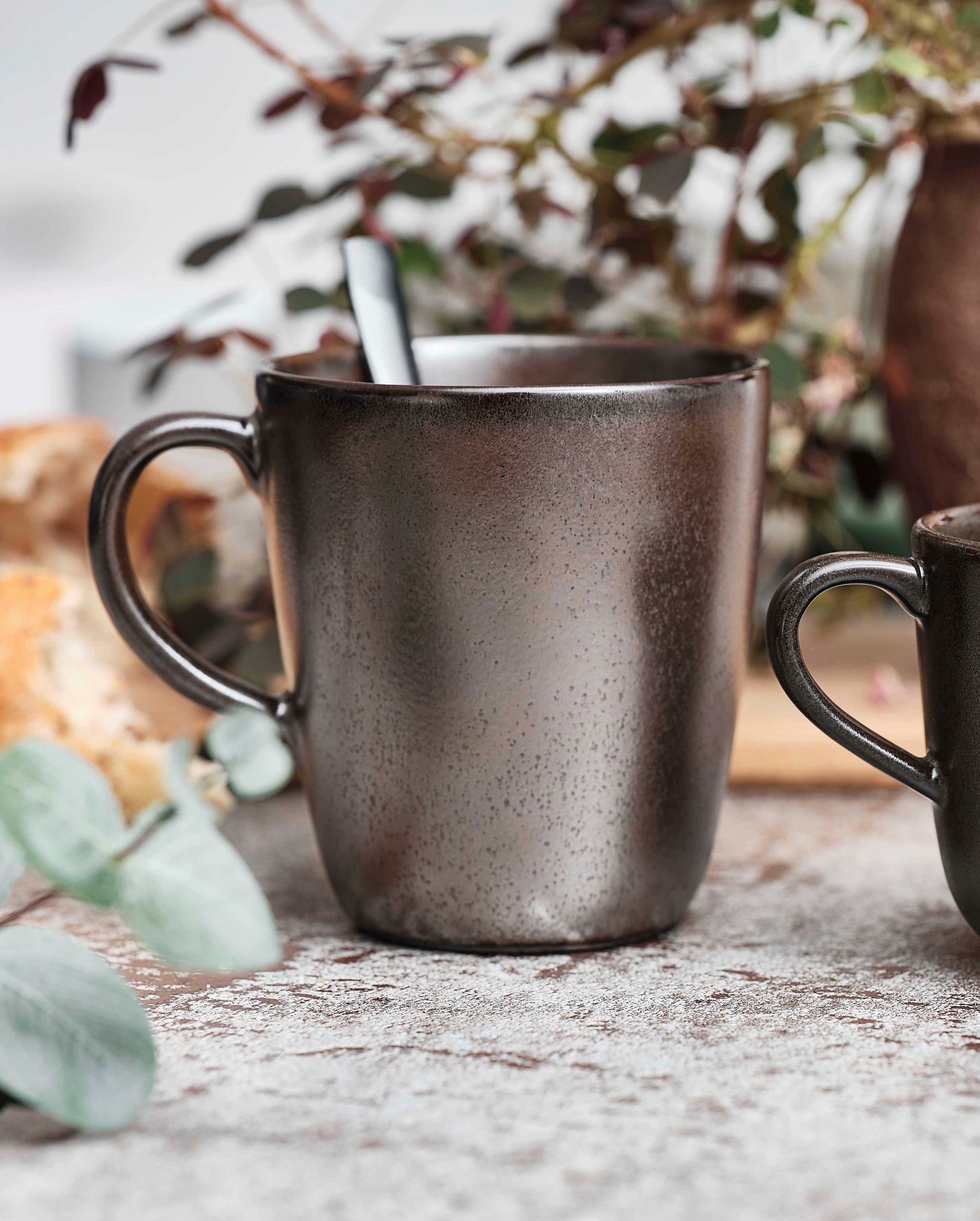 Brown, 35 6-teilig Tasse cl, RAW Metallic Steinzeug, aida