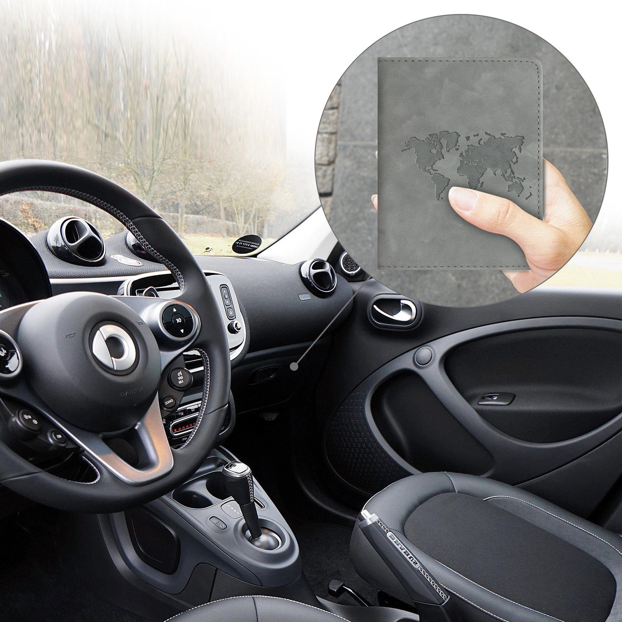 kwmobile Etui Fahrzeugschein Hülle mit Kartenfächern, Kunstleder Etui Tasch günstig online kaufen