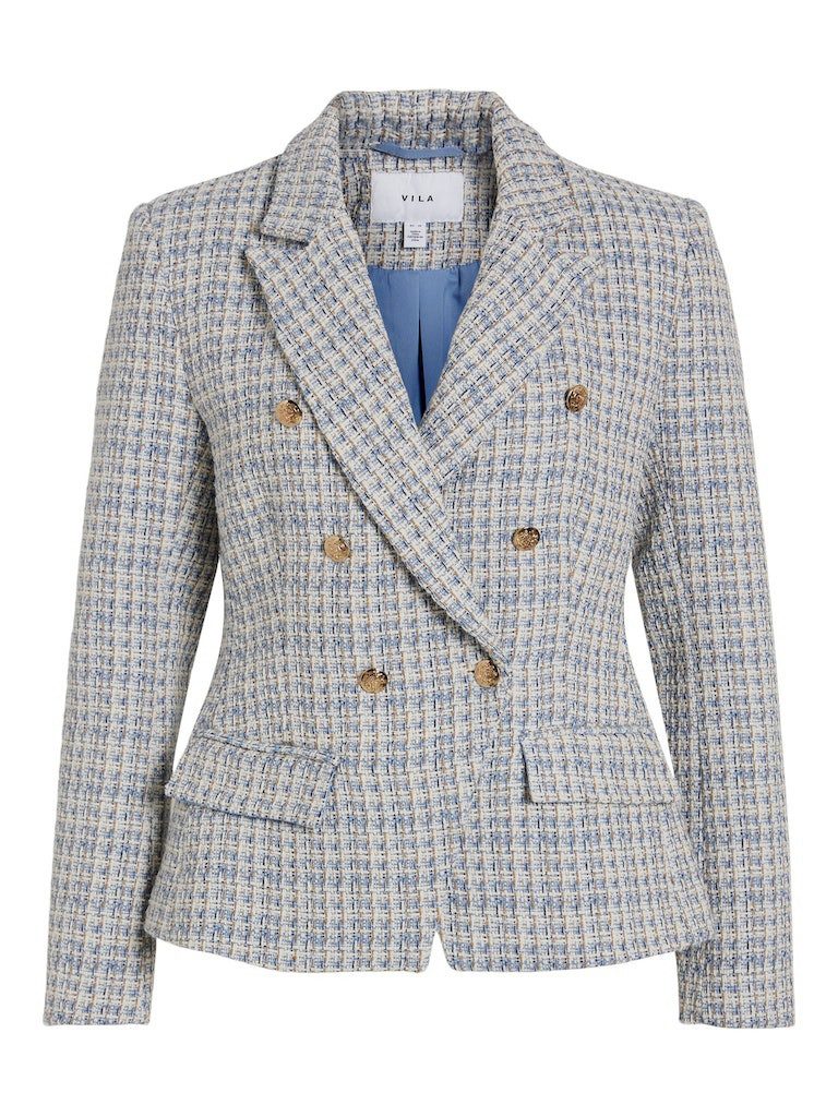Vila Blusenblazer VIRAMONY L/S BLAZER/R Egret/KENTUCKY BLUE