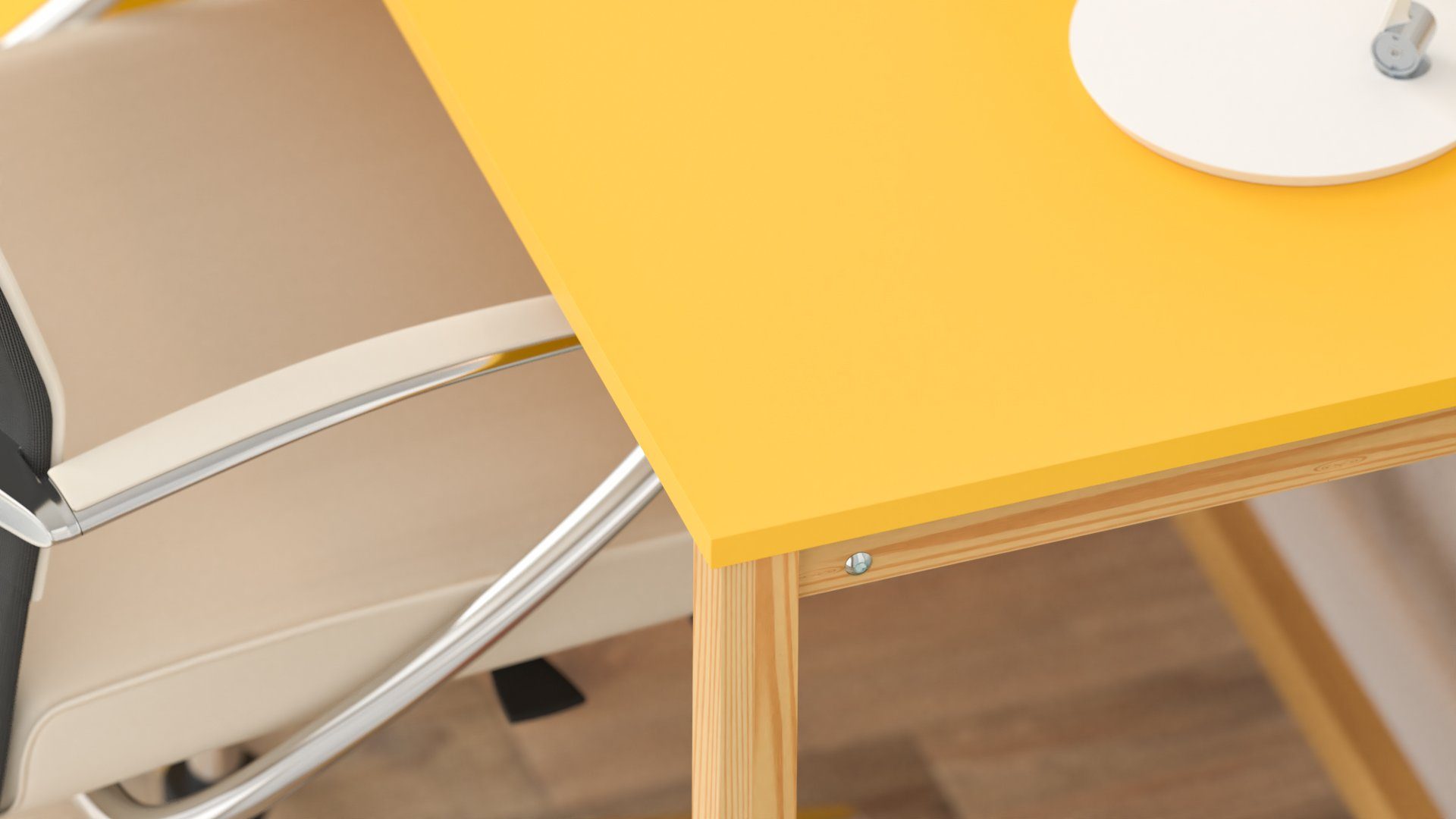 Siblo Schreibtisch Schreibtisch Liam Liam mit (Kinderschreibtisch Schrank mit Schrank) Gelb