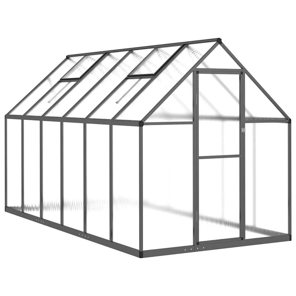 Gewächshaus Gewächshaus mit Fundamentrahmen Anthrazit 334x169x195 cm Alu
