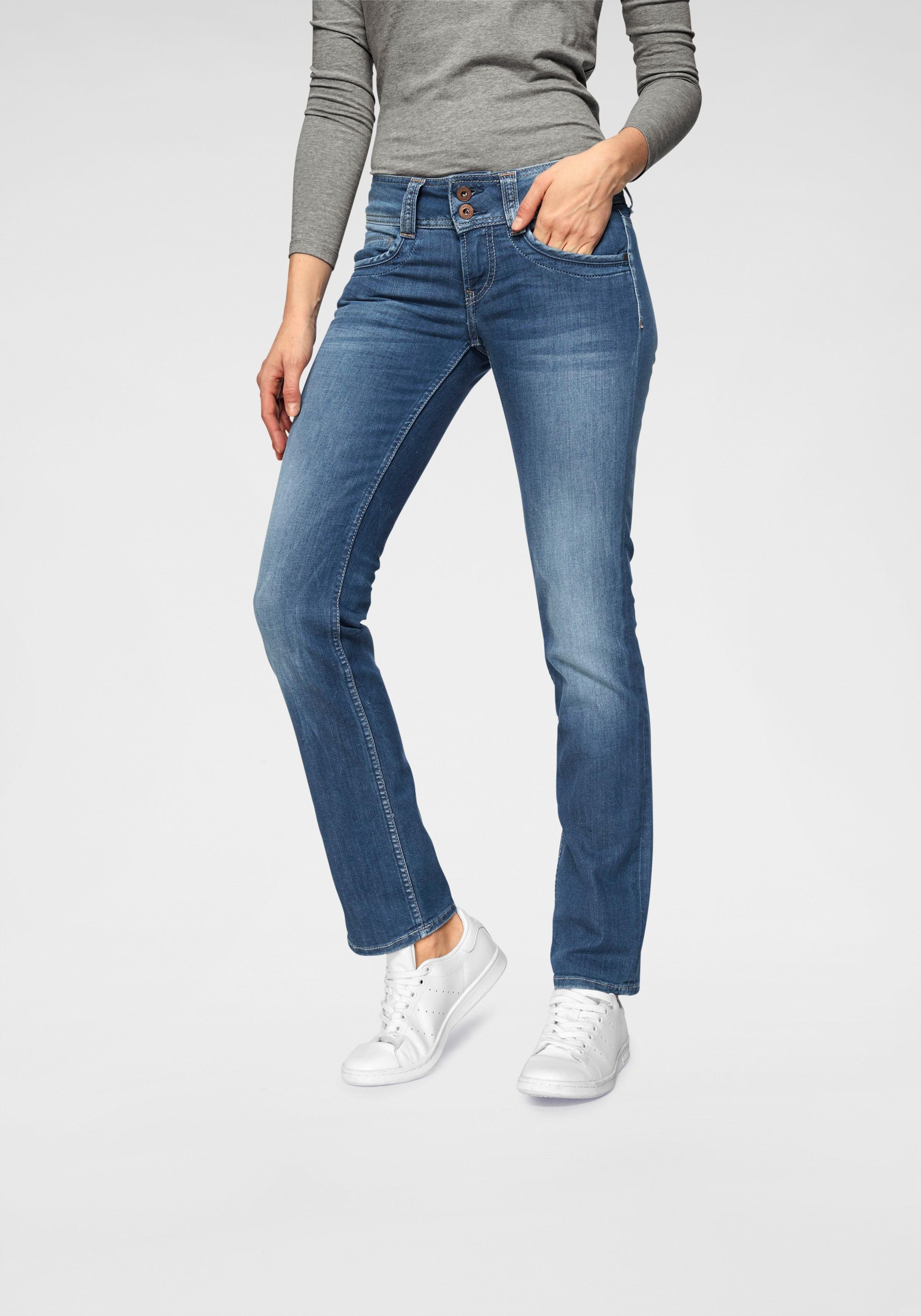 Pepe Jeans Straight-Jeans GEN in schöner Qualtät mit geradem Bein und Doppel-Knopf-Bund