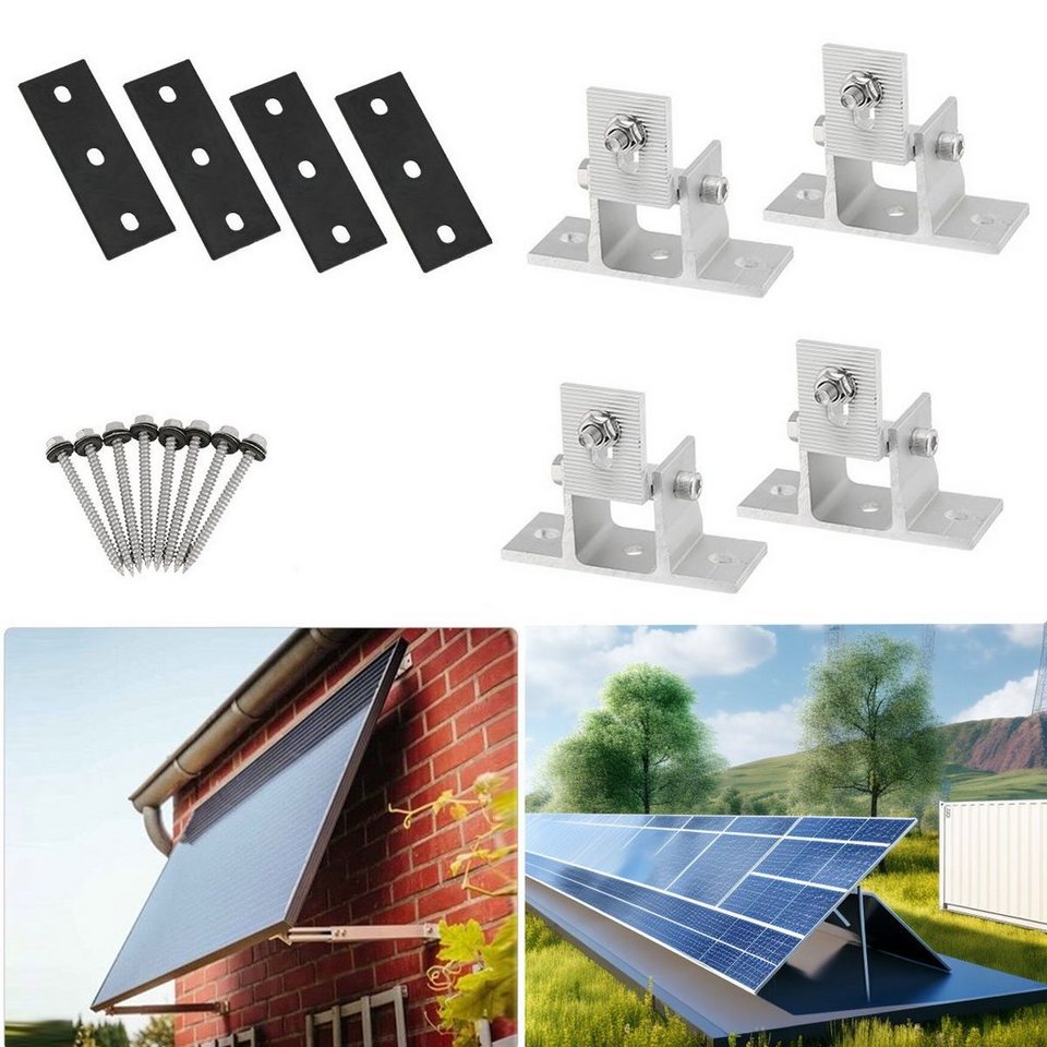 oyajia 1 Paar Solarmodul Halterung, Solarpanel Dachhalterung, 60°  Verstellbar Solarmodul-Halterung, (Befestigung Flachdach für Wandmontage  Photovoltaik Balkon Wohnmobil)