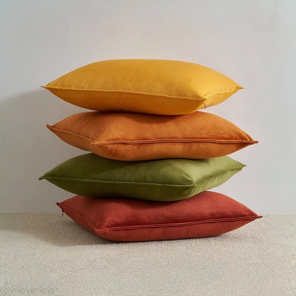 Topfinel Kissenbezüge 4er Set 40x40 & 50x50 cm aus weichem Samt-flauschig mit Farbverlauf, Kissenhülle ohne Füllung – Dekokissenbezug aus Samt für Sofa & Bett