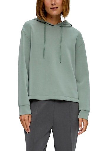 s.Oliver Sweatshirt mit Tunnelzug-Kapuze green