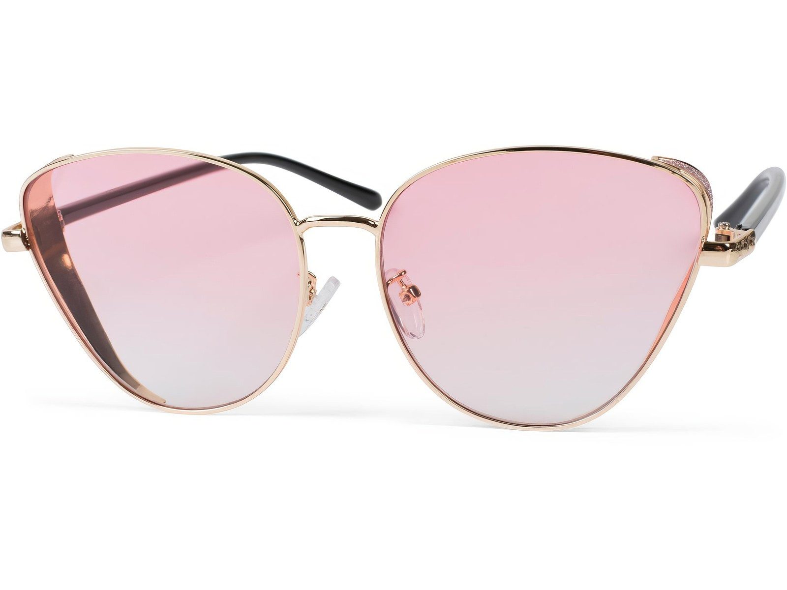 Sonnenbrille Cateye Sonnenbrille mit Glitzer Side Shield