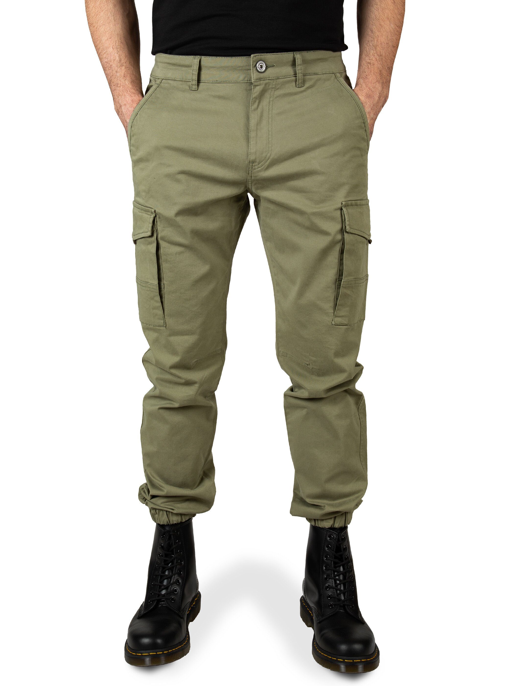 WOTEGA Cargohose Odin moderne Herren Cargo Hose Grün (Deep Lichen Green 180312)