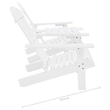 furnicato Gartenstuhl Adirondack-Gartenstühle mit Tisch Massivholz Tanne Weiß