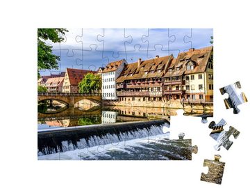 puzzleYOU Puzzle Historische Fassade: Altstadt von Nürnberg, 48 Puzzleteile, puzzleYOU-Kollektionen Nürnberg, Deutsche Städte