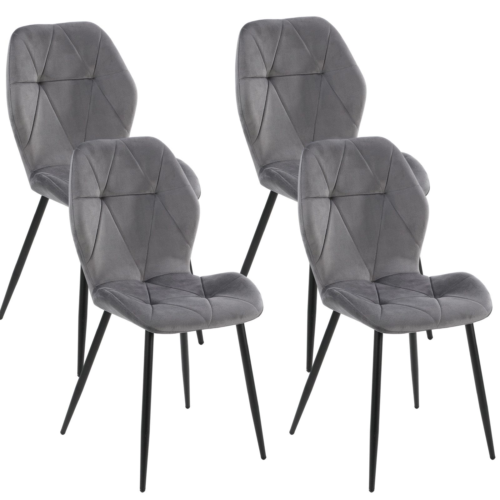 oyajia Esszimmerstuhl 4er Set Essstühle Stühle Küchenstuhl, Metall Beine, Samt Polsterstuhl (mit Ergonomischer Rückenlehne und Metallbeinen, 4 St), Moderner Küchenstühle