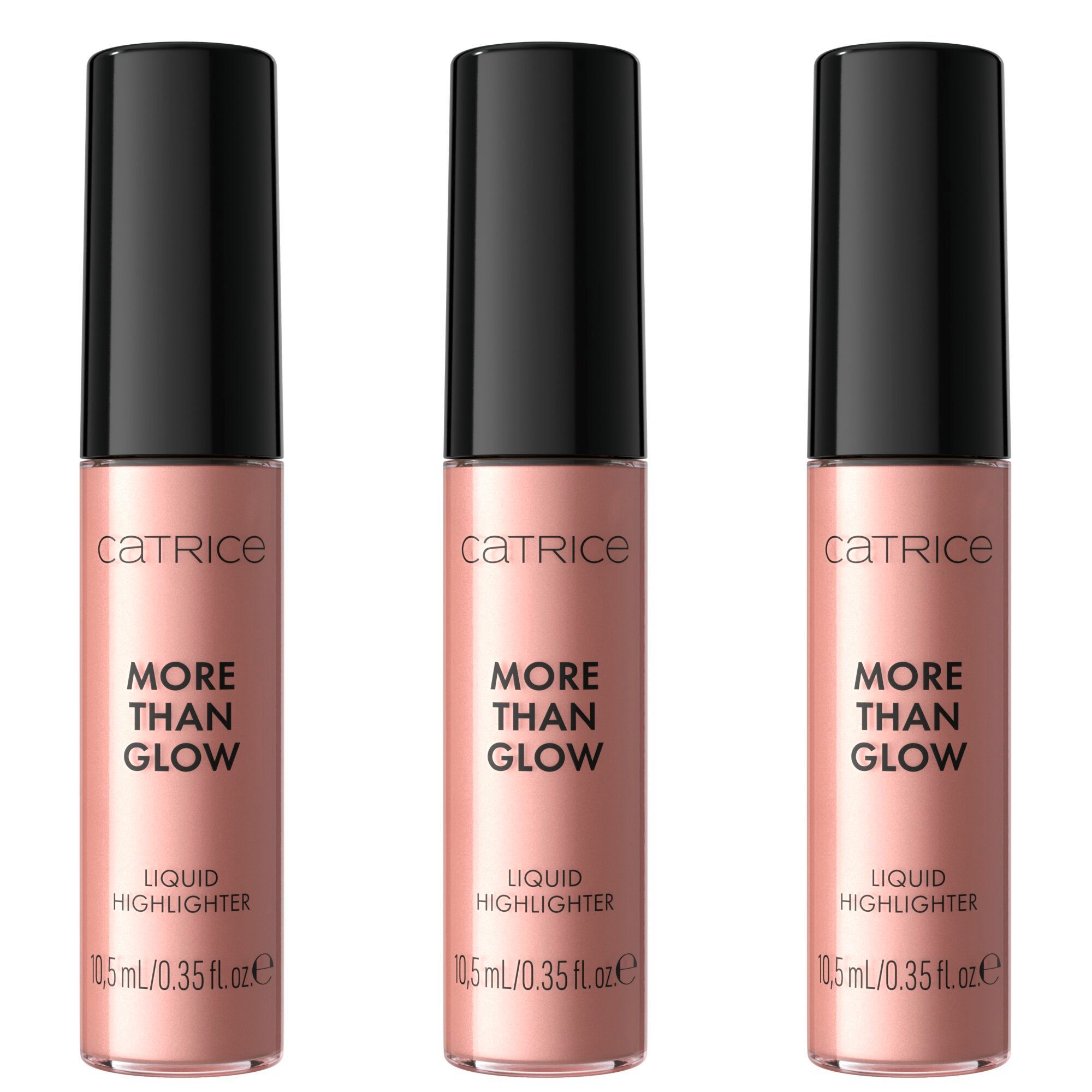 Catrice Highlighter MORE THAN GLOW LIQUID HIGHLIGHTER, 3-tlg., in einem schimmernden Ton für einen individuell anpassbaren Glow