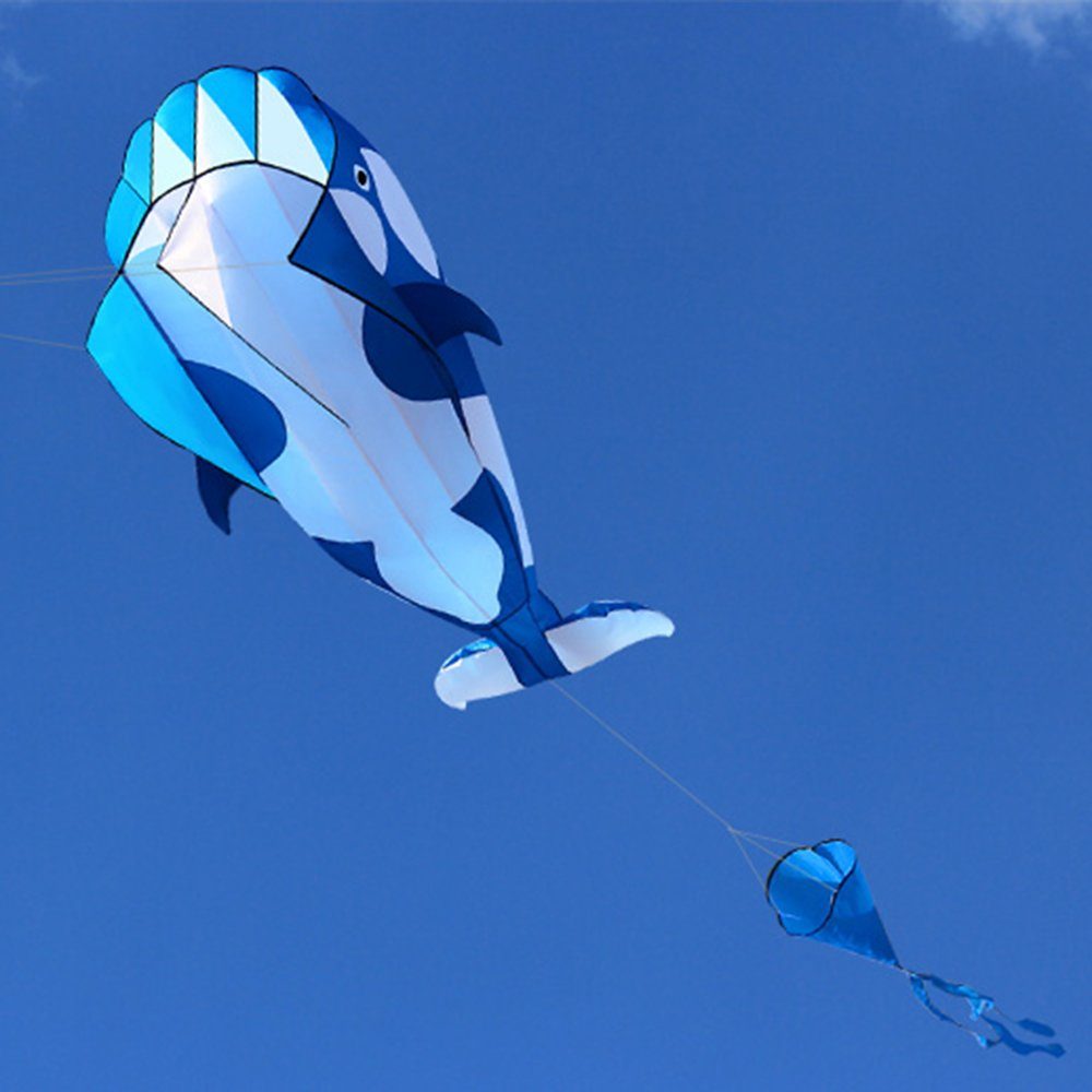 Tidyard Flug-Drache 3D Kite Riesiger rahmenloser Riesenwal