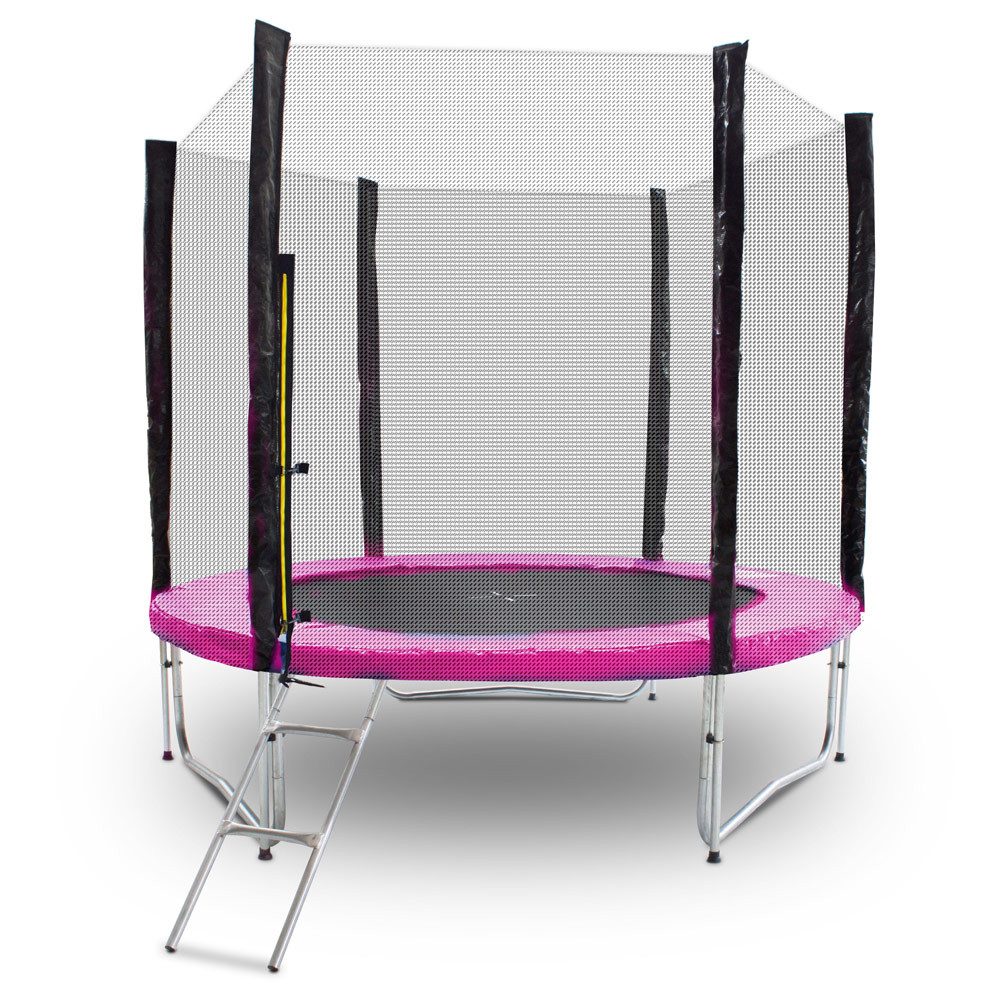 MS-Point Gartentrampolin Trampolin 250cm Randabdeckung Pink, (MS-17124)