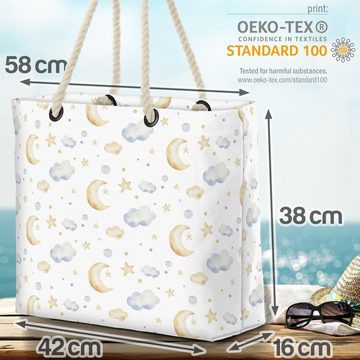 VOID Strandtasche (1-tlg), Nachthimmel Beach Bag Baby Babyzimmer Kinder Kinderzimmer Wolken Mond Schlafen