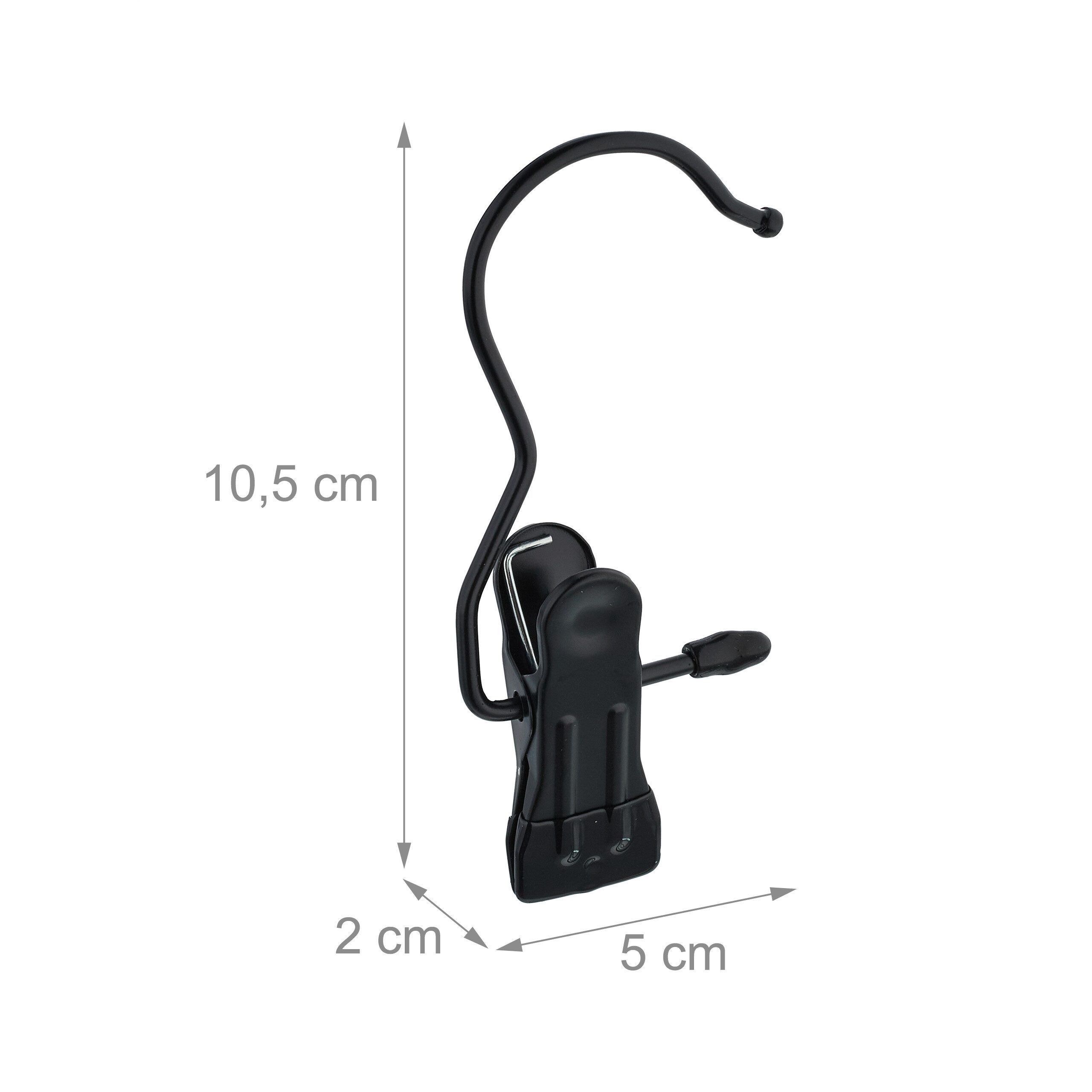 relaxdays Kleiderbügel Drehbare Stiefelklammern im 25er Set, (25-tlg), schwarz – Bild 4 von 5