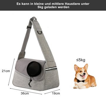 CALIYO Tiertransporttasche Tragetasche Katzen Hunde Haustier Umhängetasche für Hunde und Katze, Tragfähigkeit 5 kg(Katzen) 3.5kg(Hunde)