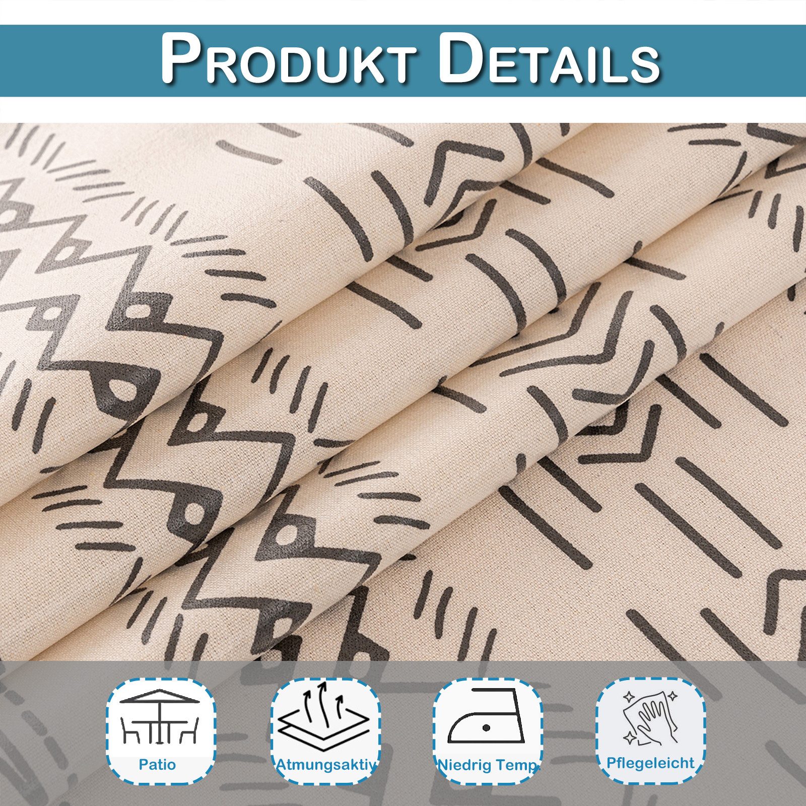 BTTO Gartentischdecke Boho Tischdecke Vintage wasserdicht & ölbeständig mit günstig online kaufen