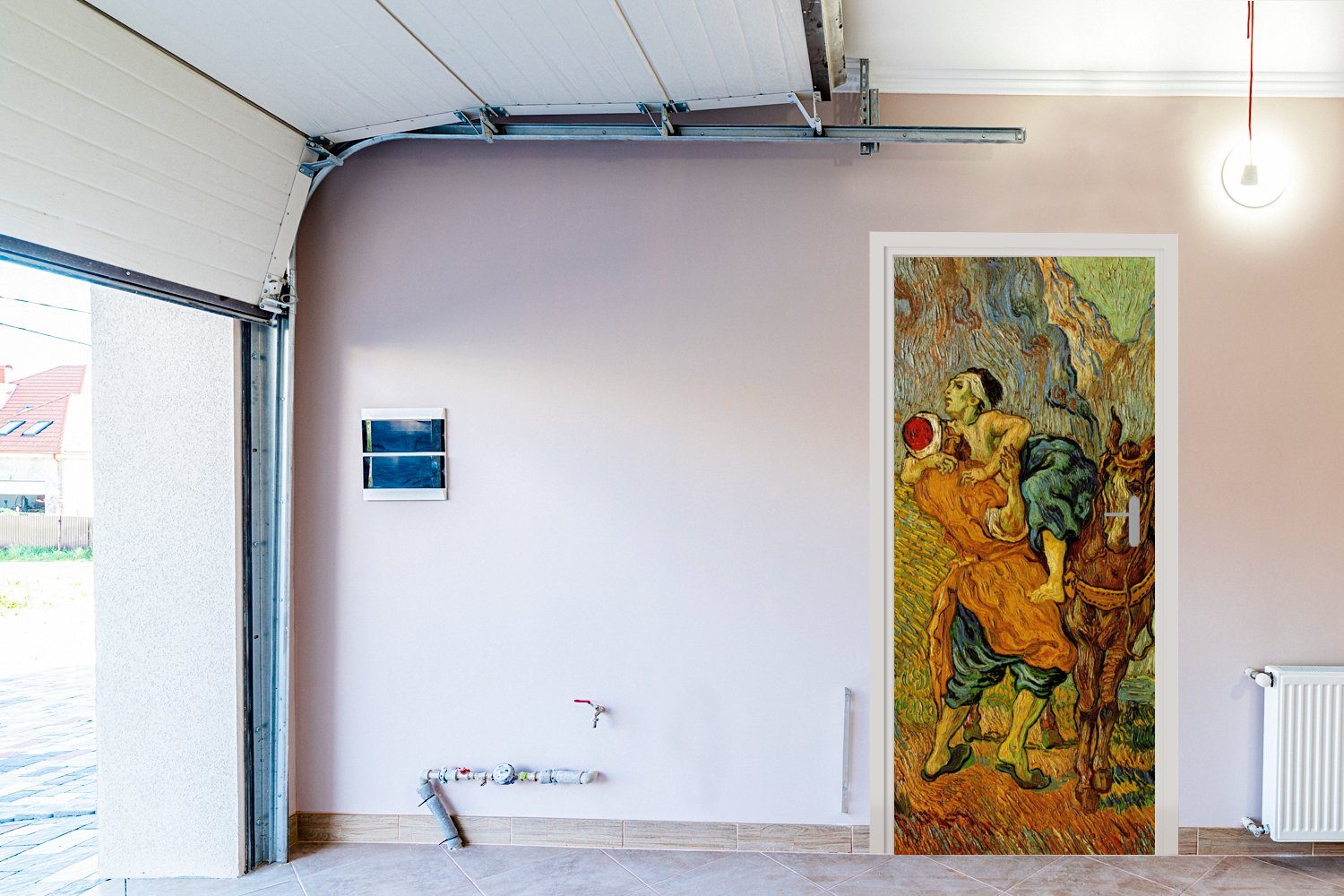 MuchoWow Türtapete Der barmherzige Samariter für - 75x205 St), van Tür, (1 cm Matt, Gogh, Vincent bedruckt, Türaufkleber, Fototapete