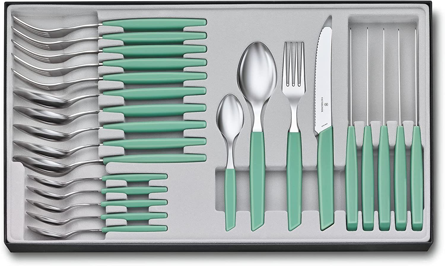 Victorinox Besteck-Set Victorinox, Swiss Modern Besteck-Set 24tlg mint (24-tlg), Edelstahl