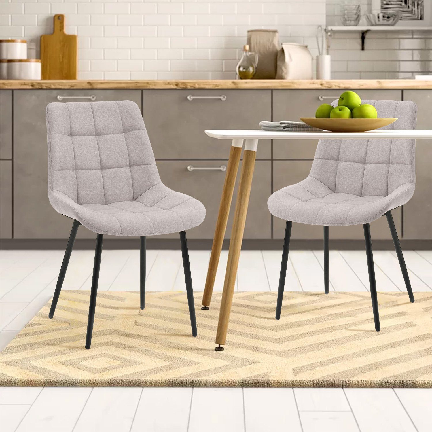 Merax Polsterstuhl 2 Stk.Esszimmerstühle, Wohnzimmerstuhl Sessel