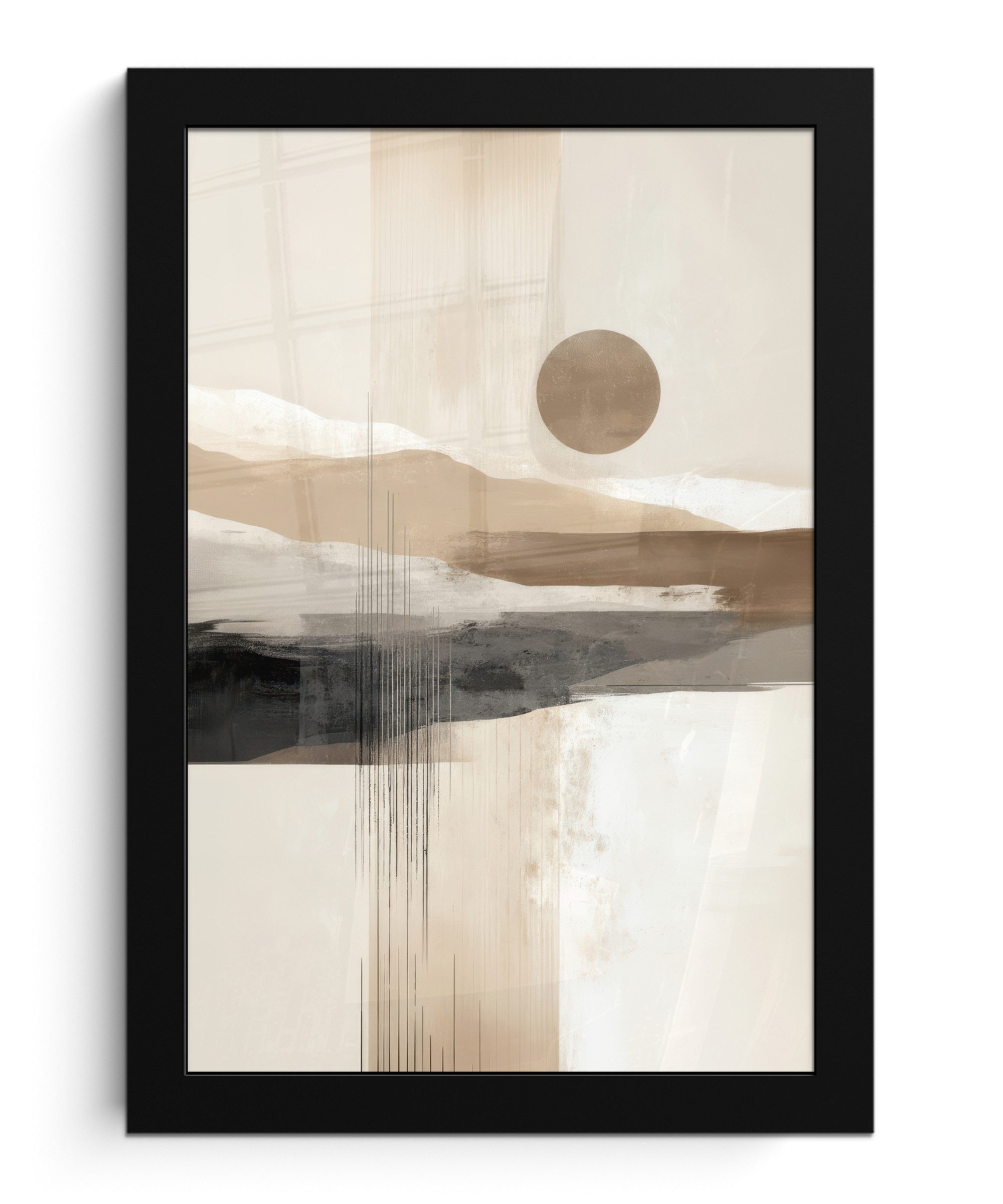 MuchoWow Poster Minimalistisch - Landschaft - Dimension, (1 St), Bilderrahmen, Zimmer Deko, Bild für Wohnzimmer, 20x30 cm