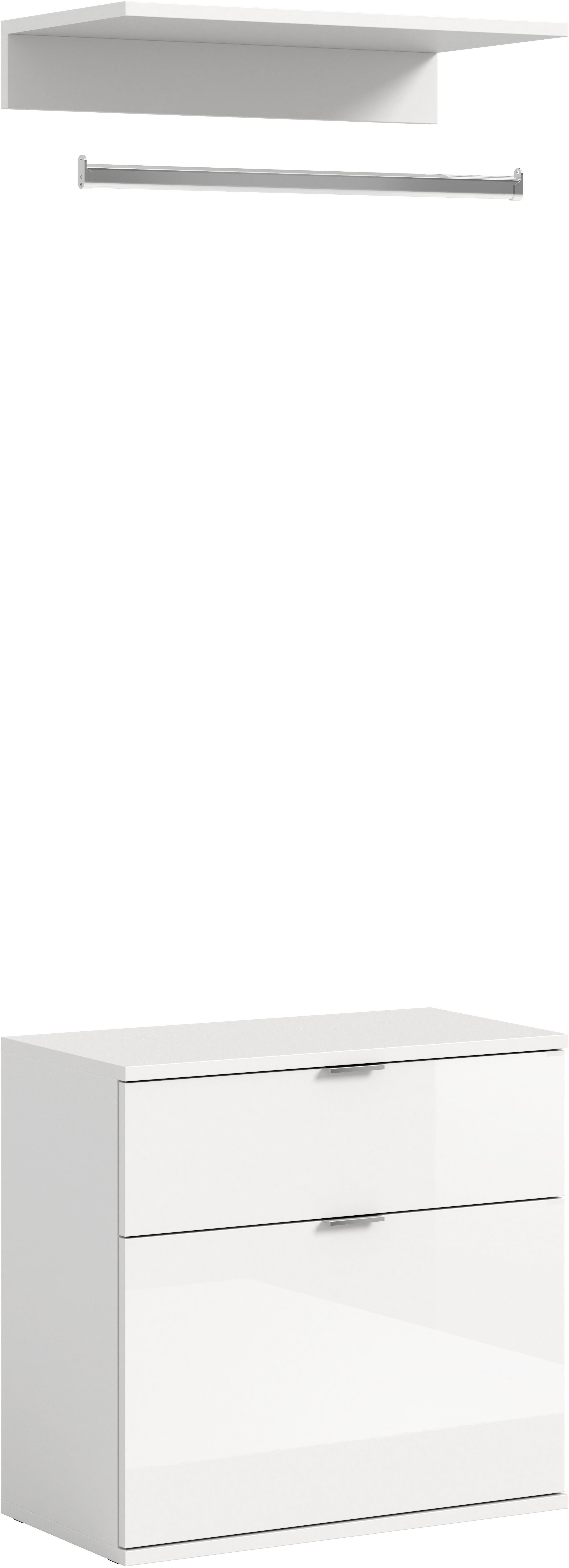 Home affaire Garderoben-Set TRONDHEIM, 3-teilig, Breite 61 cm, Zwischenbauelement, (3-St., nicht einzeln nutzbar, nur in Kombination mit Schränken der Serie), Kommode, Kleiderstange, Ablageboden