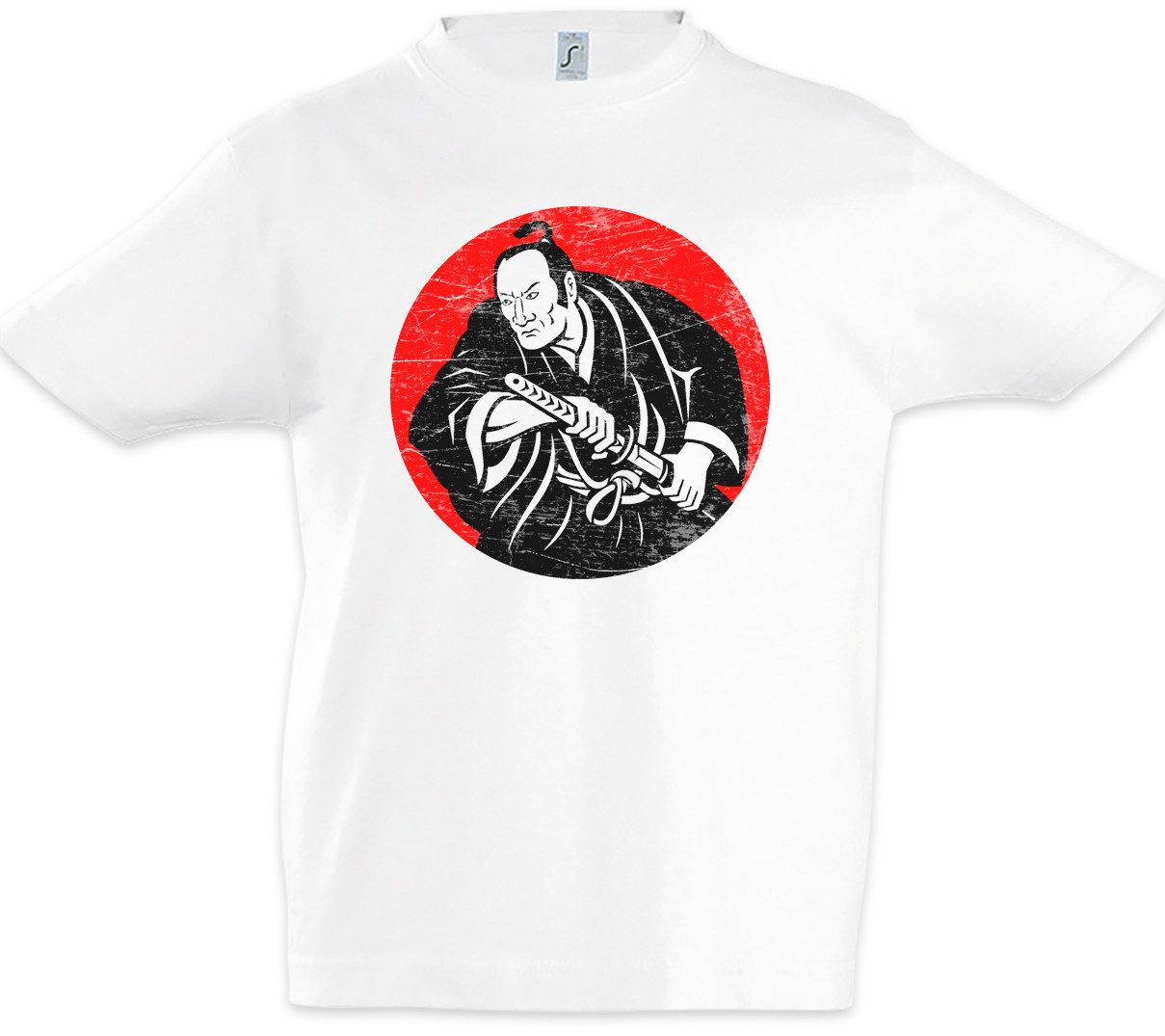 Print-Shirt Unmasked Samurai Kinder T-Shirt Ninja Bushido Banzai Krieger Rüstung