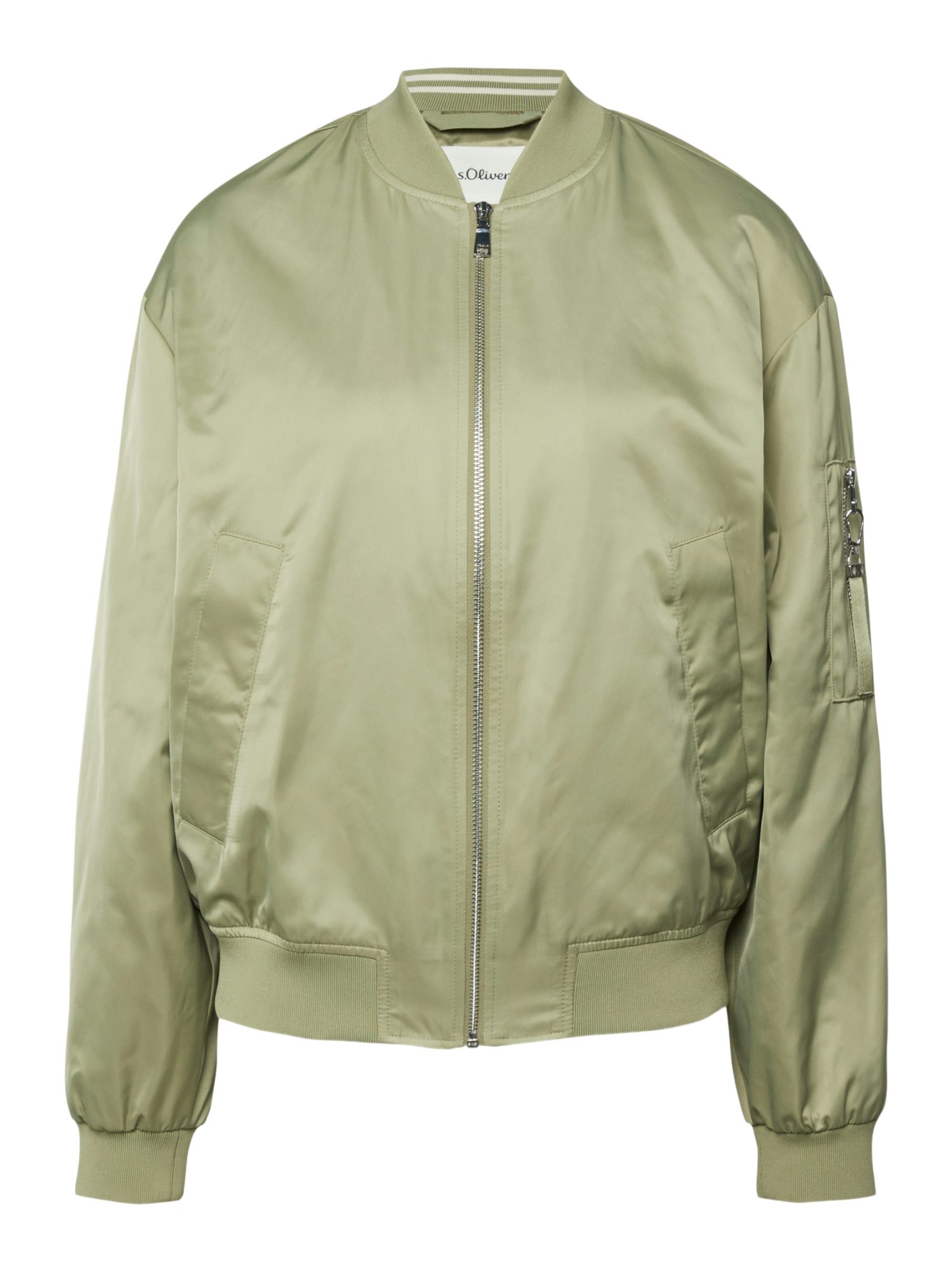 s.Oliver Wolljacke grün,Casual,Polyester,Unifarben,Collegekragen,Lang,Relaxed Fit