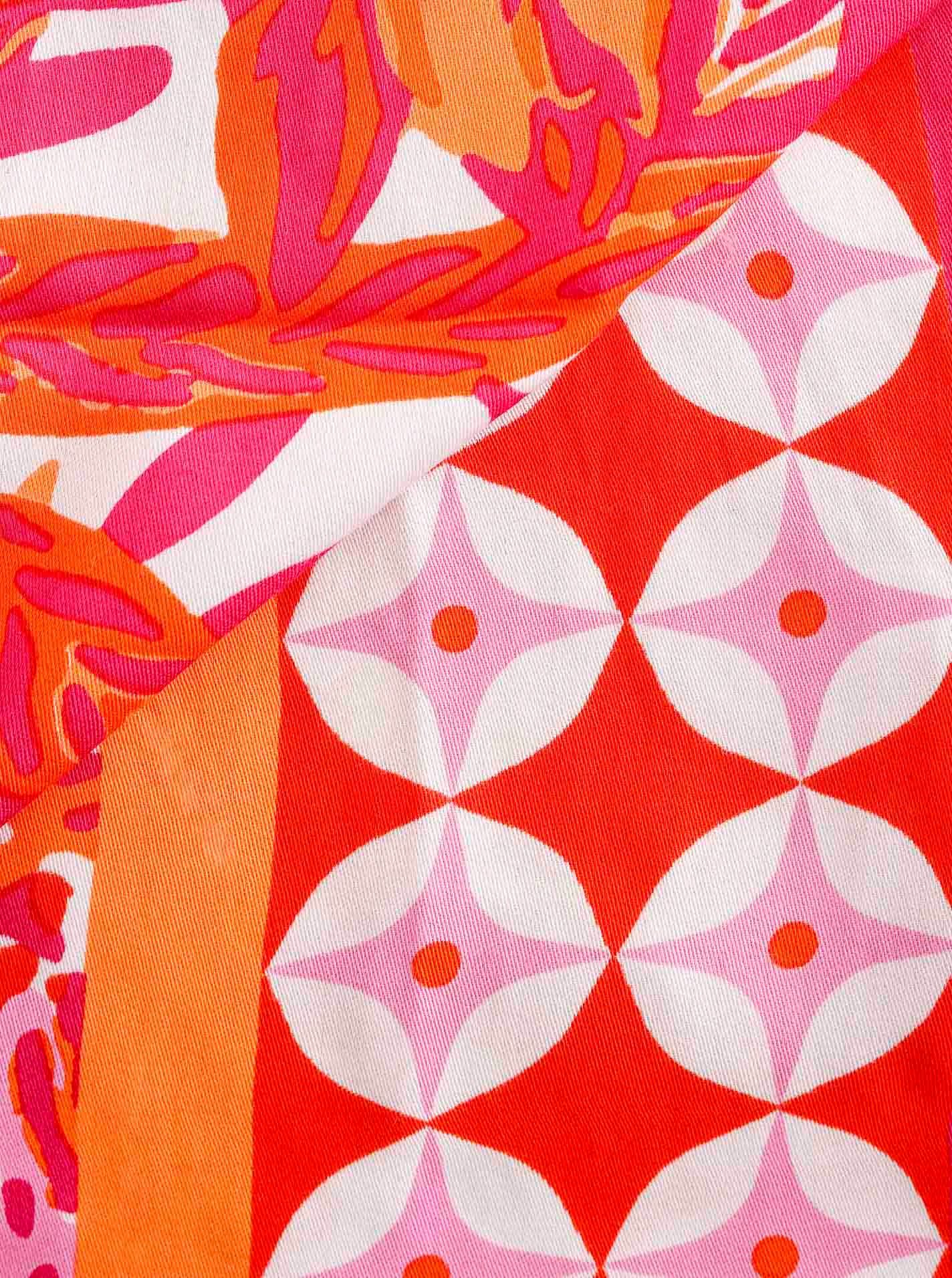 Zwillingsherz Modetuch "Hawaii Blume", mit Tasseln und farbenfrohem Blumenm günstig online kaufen