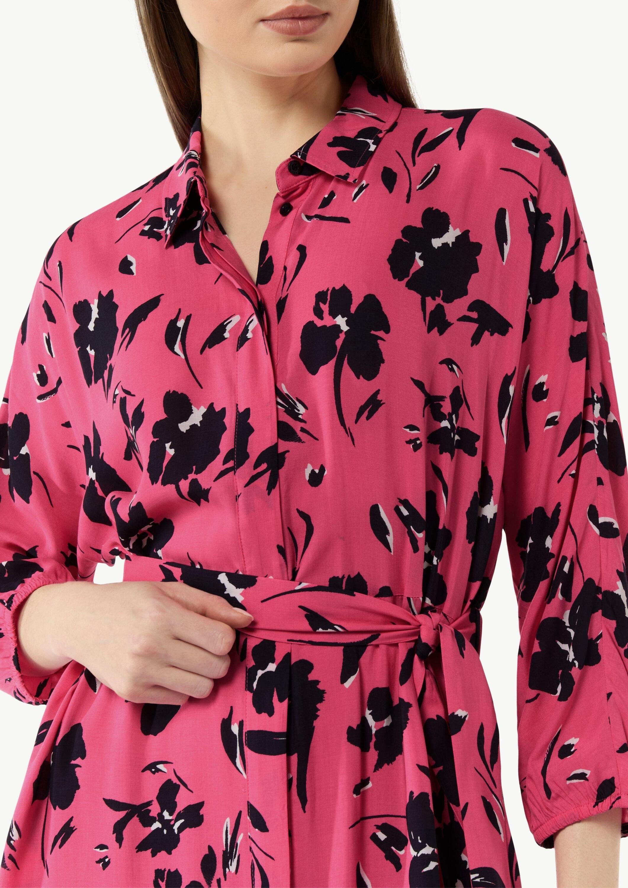 comma Midikleid Kleid Midi-Kleid mit Hemdkragen