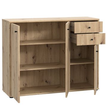 Newroom Kommode Lucius, Kommode Artisan Eiche Modern Sideboard Highboard Büro