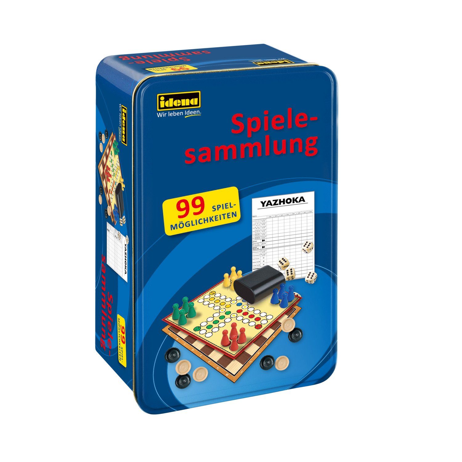 Idena Spielesammlung Idena 40216 40216-Spielesammlung mit 99 Spielmöglichkeiten, in Tinbox