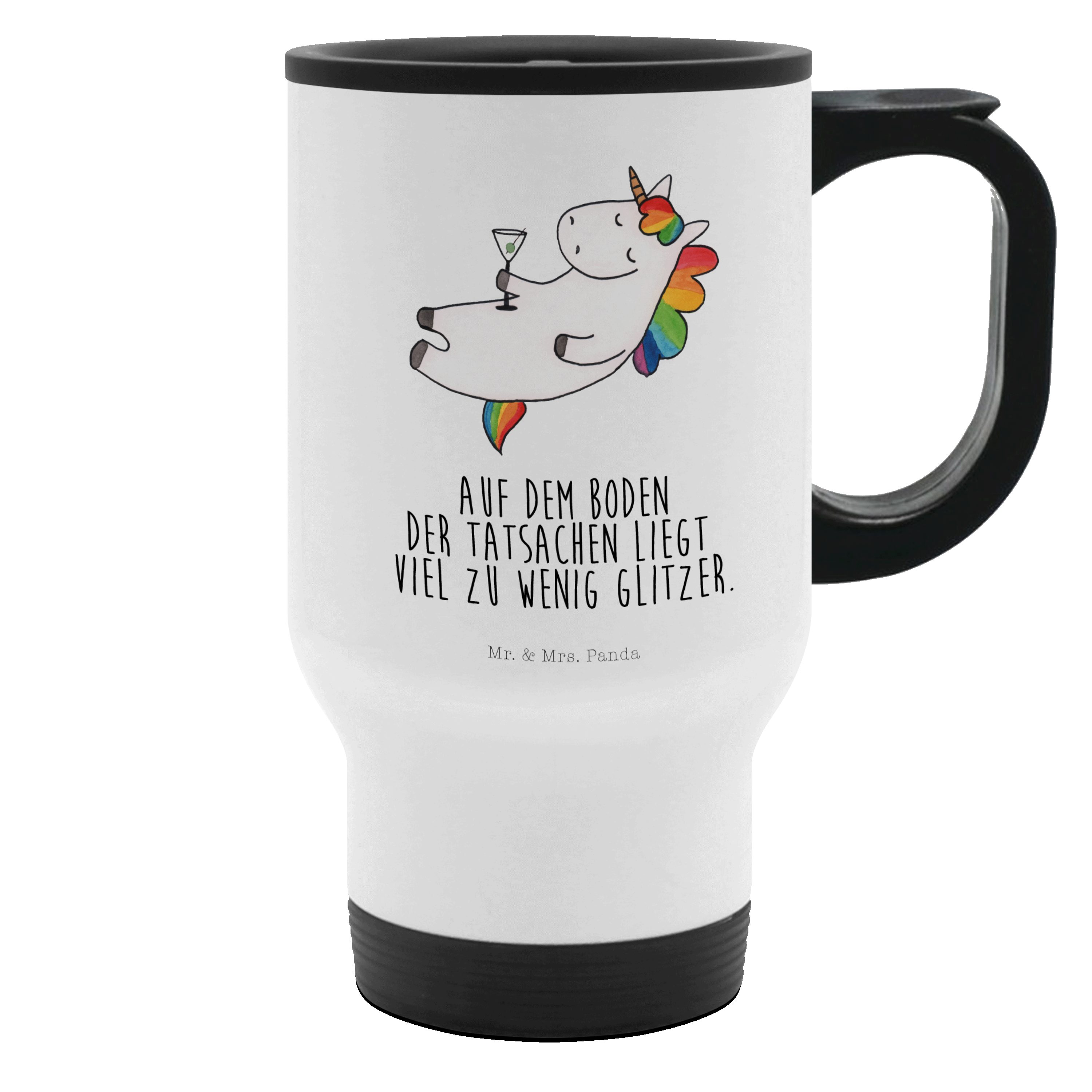 Mr. & Mrs. Panda Thermobecher Einhorn Cocktail, Becher, Weiß, Unicorn, Kaffeebecher To Go, Cuba Lib, 1-tlg., Edelstahl