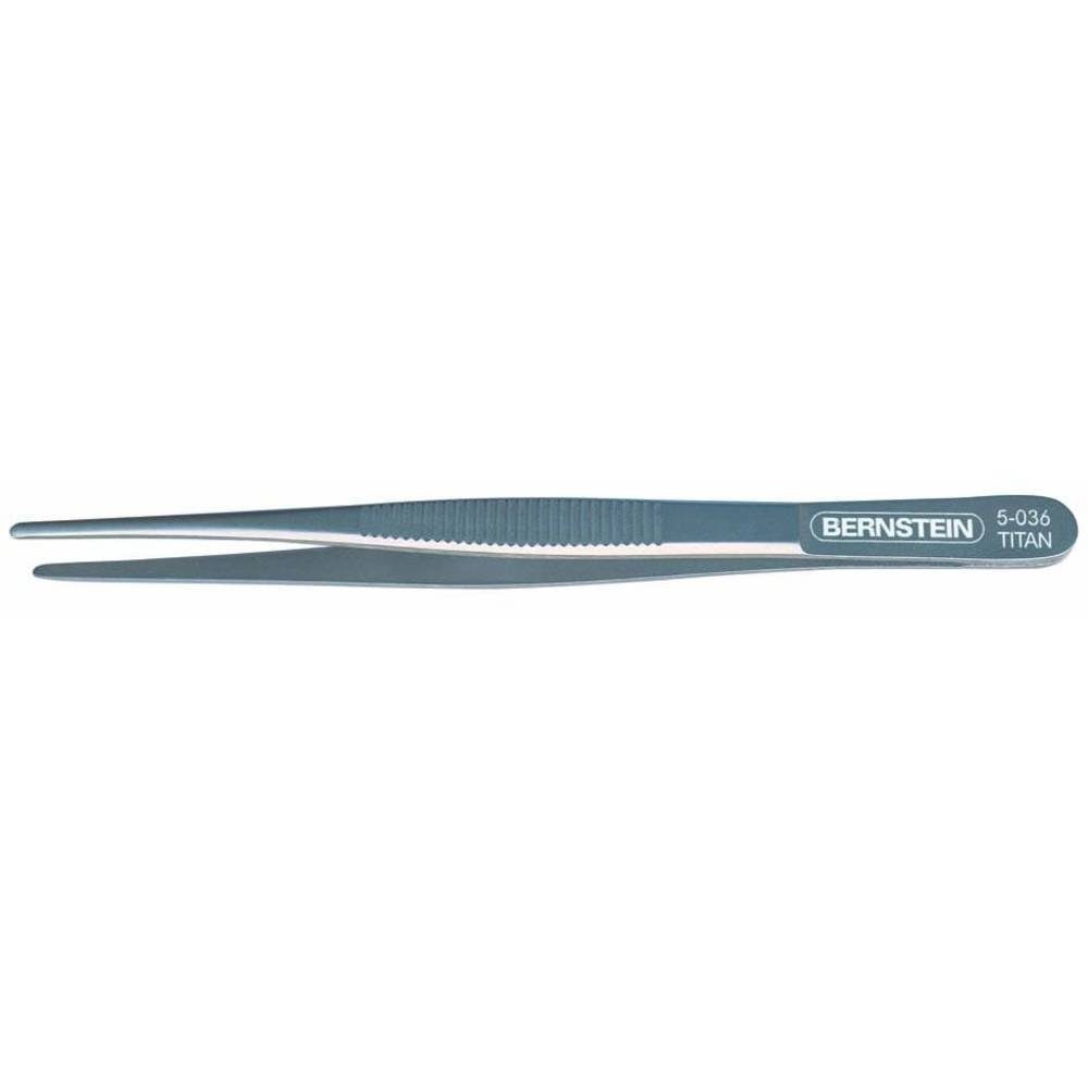 BERNSTEIN TOOLS FOR ELECTRONICS Pinzette Titan-Pinzette gerade-rund-breit mit feiner Zahnung 5-036