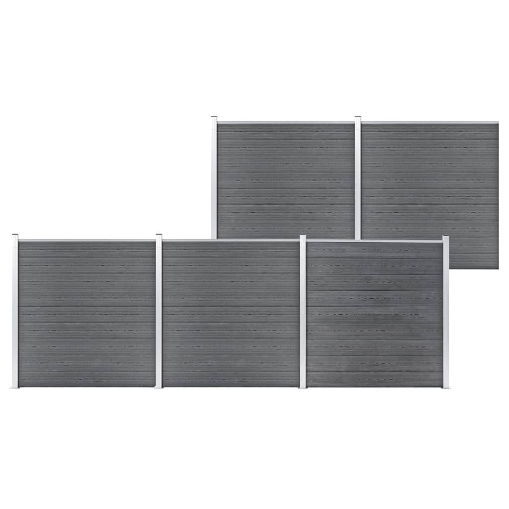 Gartentor Gartenzaun WPC 872x186 cm Grau