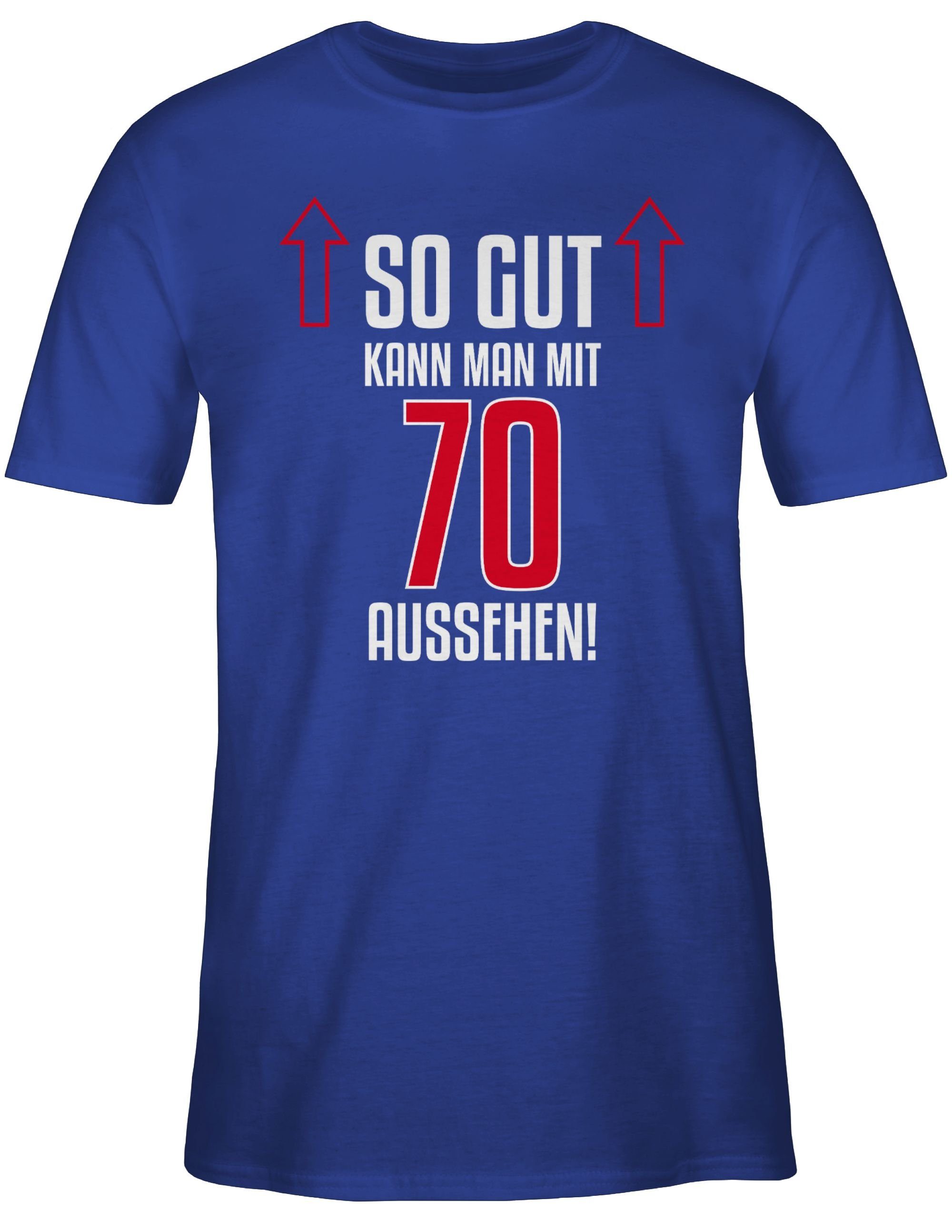 mit gut Royalblau T-Shirt siebzig 70. man 3 aussehen kann Geburtstag Shirtracer So