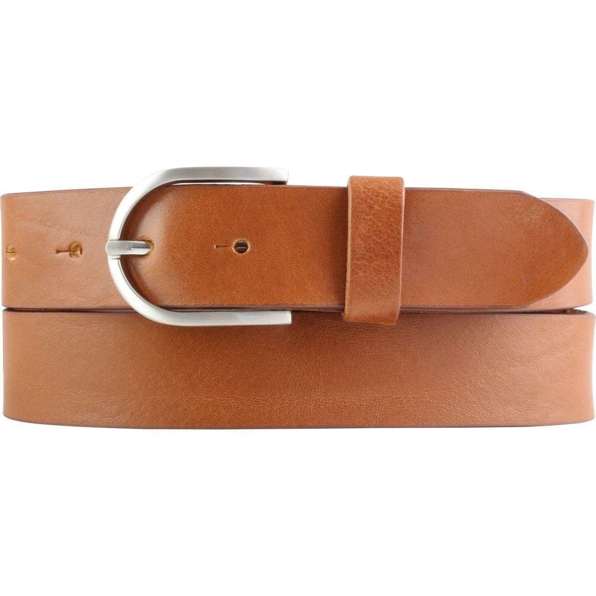 BELTINGER Ledergürtel aus Damen 35mm Jeans-Gürtel für 3,5 Silber Tabac, cm - Damen-Gürtel Vollrindleder 