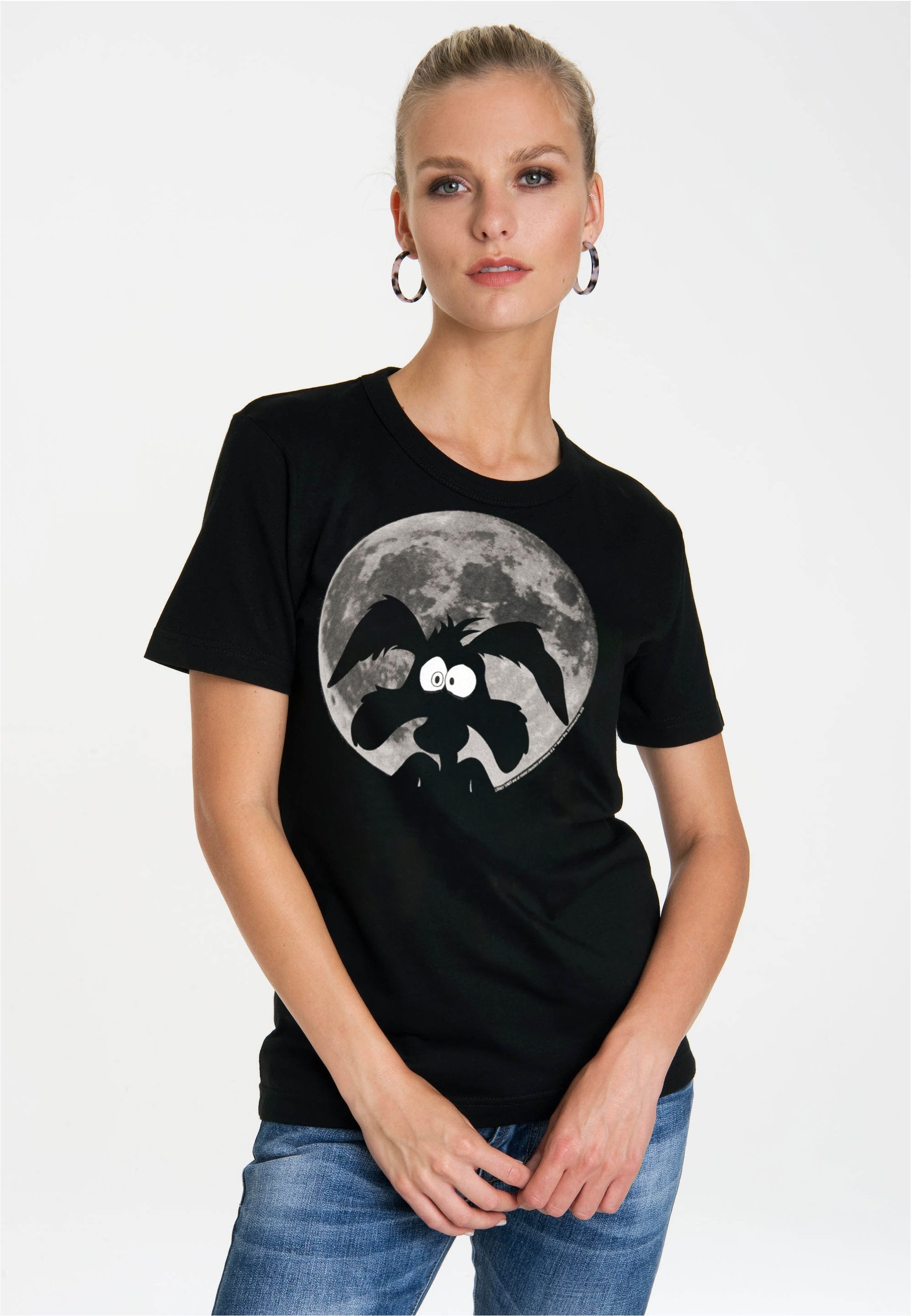 LOGOSHIRT T-Shirt Looney Tunes - Coyote Mond mit coolem Print