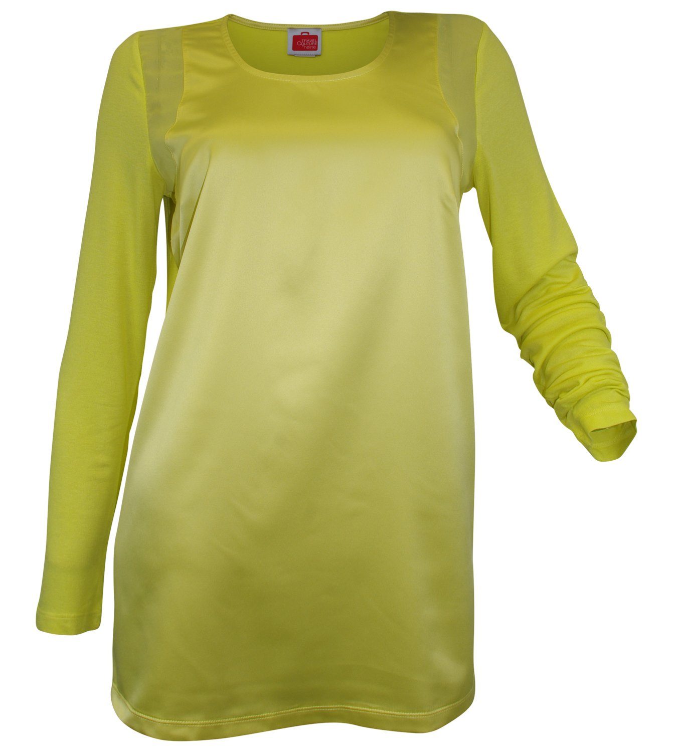 YESET Blusentop langarm Blusenshirt Taillierte Bluse lemon Tunika Shirt 095187