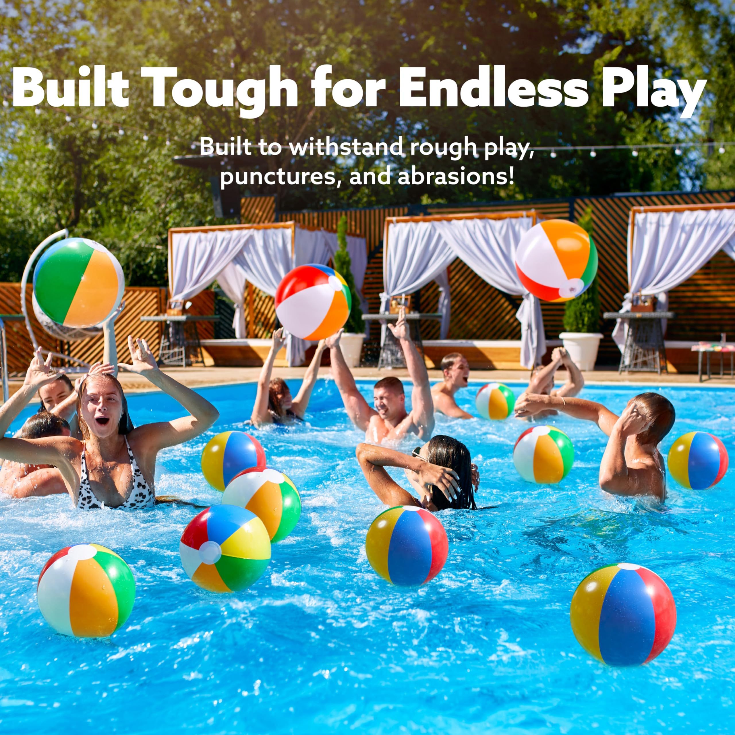 sloosh Beachball SLOOSH 12 Stück Wasserball aufblasbar,Strandball, Wasserball Kinder (12-St)