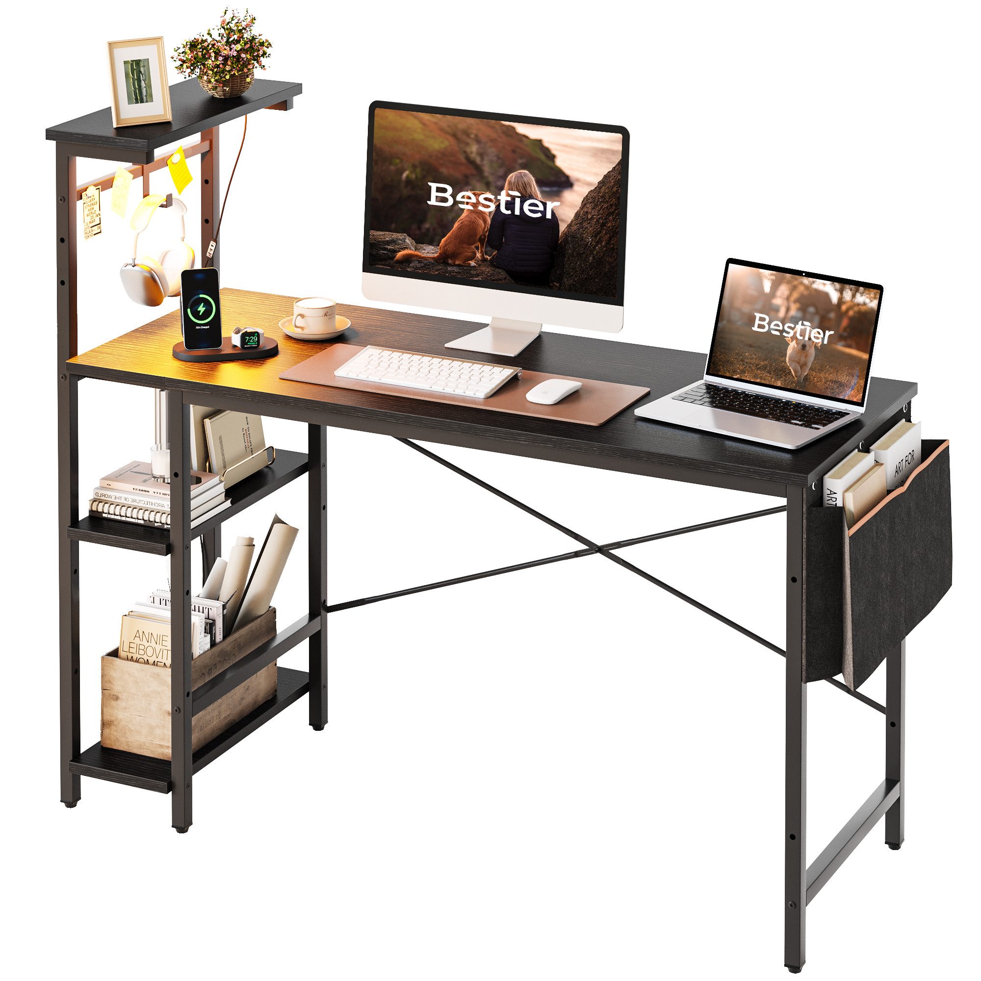 Bestier Gamingtisch 130 cm Gaming-Schreibtisch mit günstig online kaufen